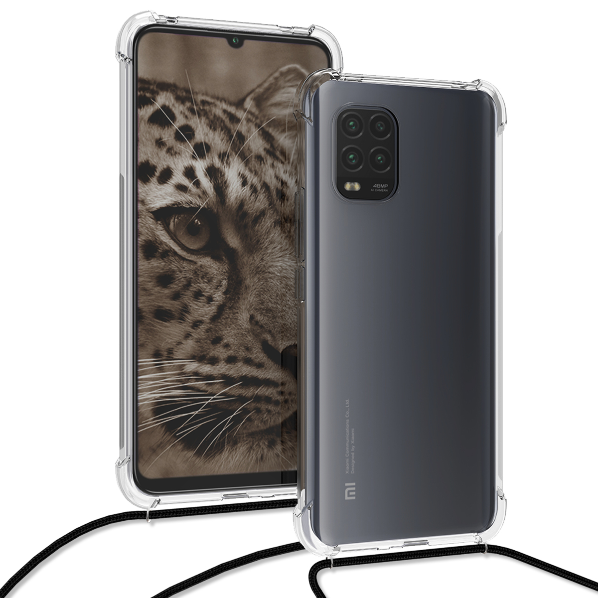 Crossbody kryt kwmobile Xiaomi Mi 10 Lite (5G), černá / transparentní