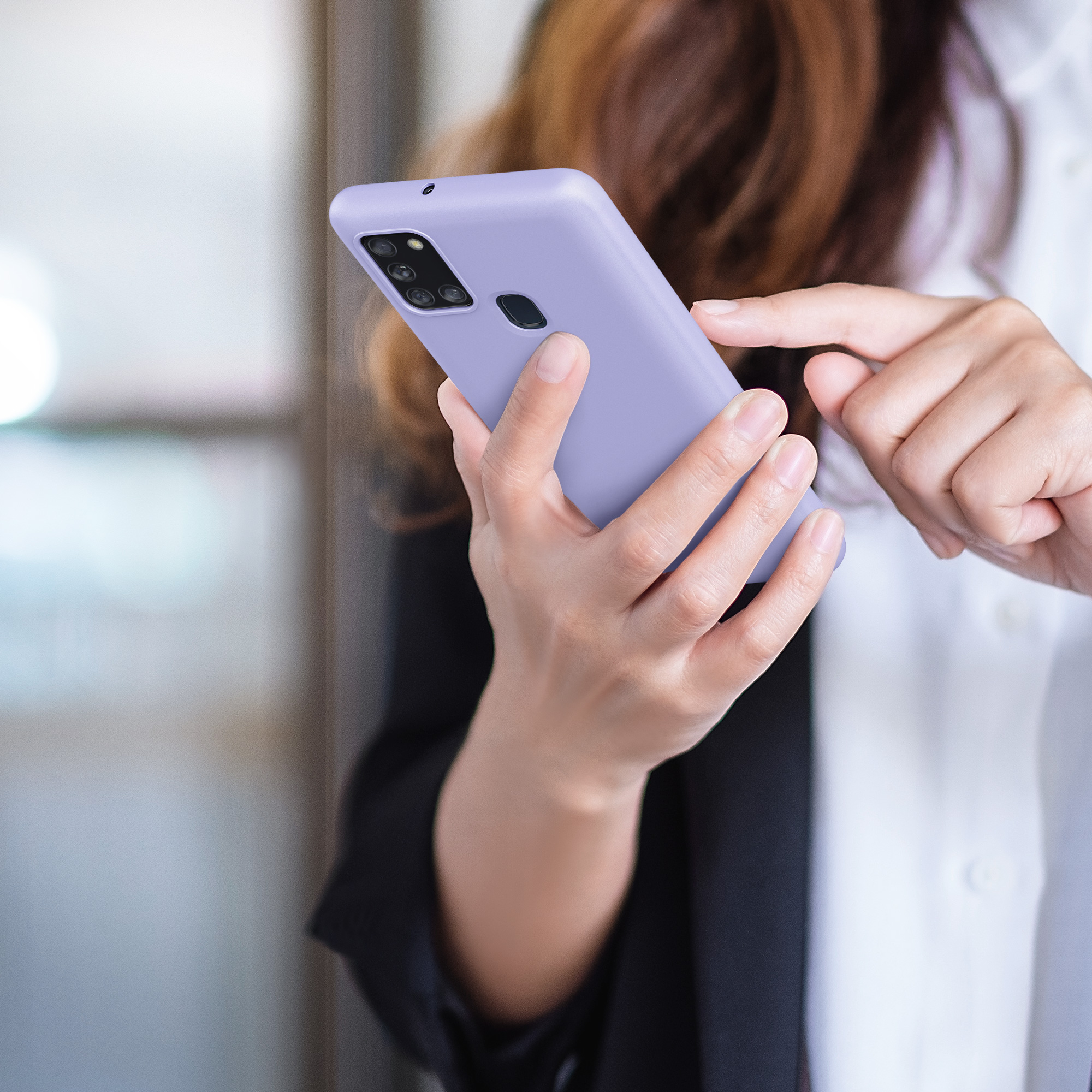 Kryt na mobil Samsung Galaxy A21s kwmobile TPU Světlá levandule