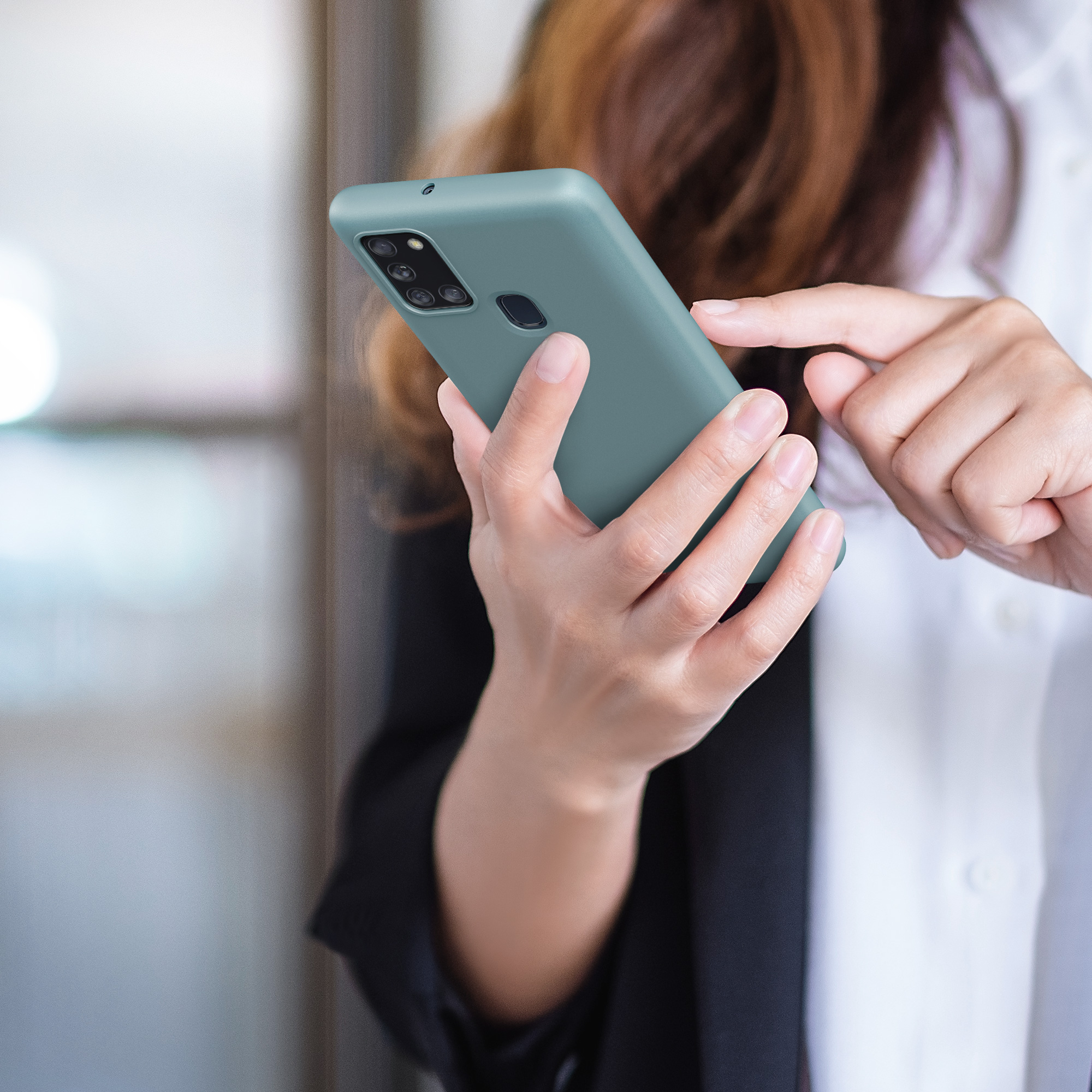 Kryt na mobil Samsung Galaxy A21s kwmobile TPU Arktická noc