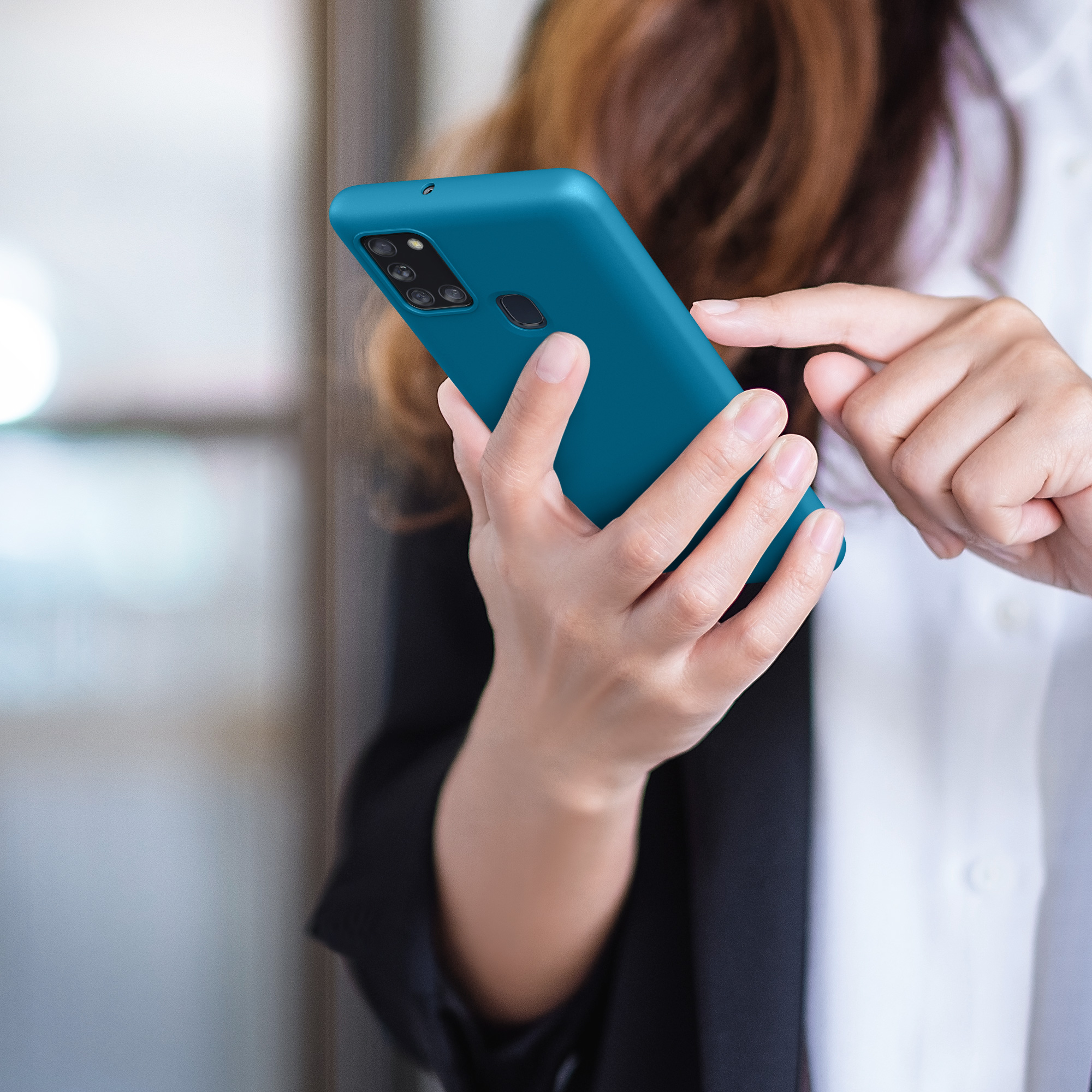 Kryt na mobil Samsung Galaxy A21s kwmobile TPU karibsky modrý