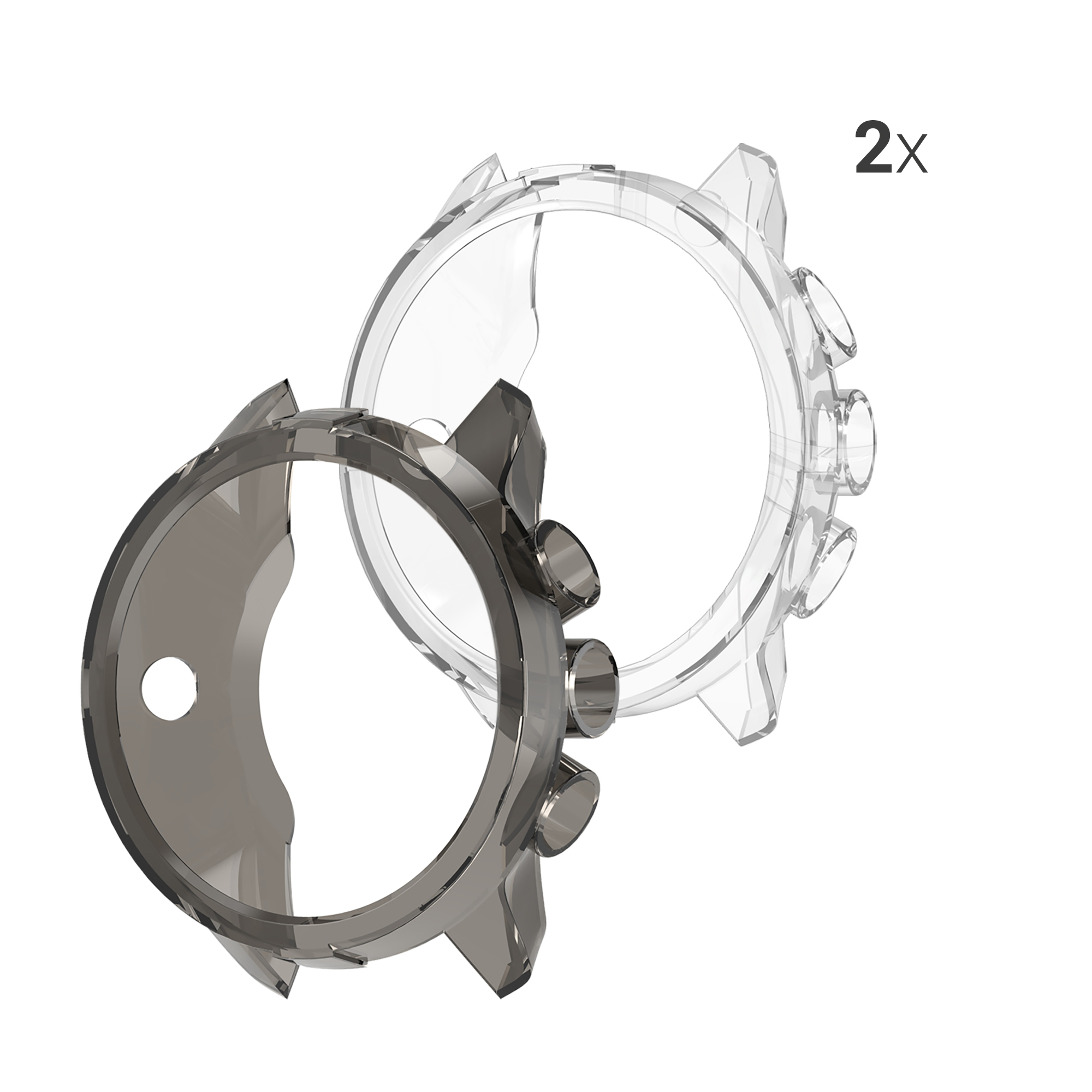 Silikonový rámeček hodinek Suunto 9 / 9 Baro / Spartan Sport Wrist HR kwmobile 2 ks transparentní / černá / transparentní