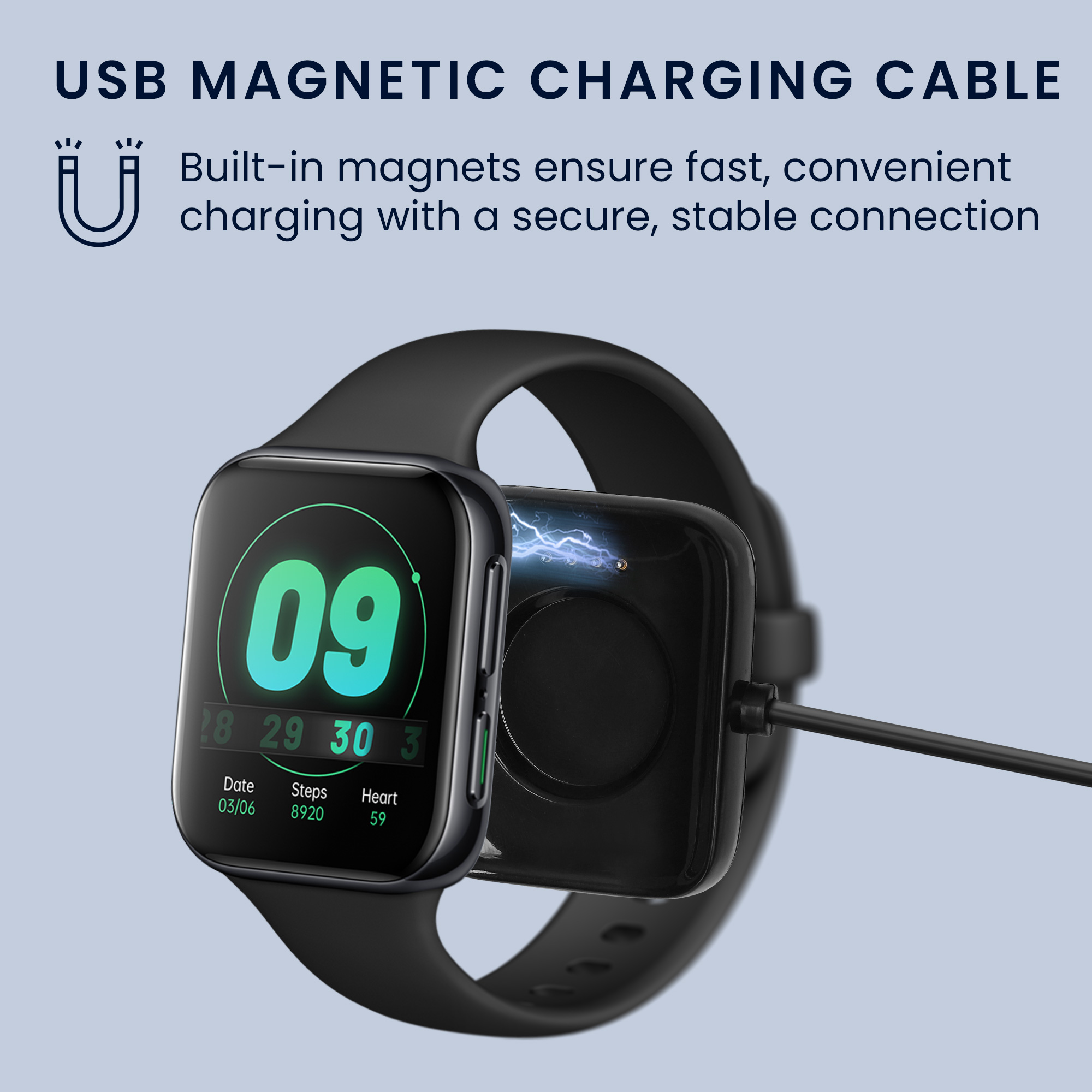 Nabíjecí kabel kwmobile pro Oppo Watch 1 (46mm) - černá