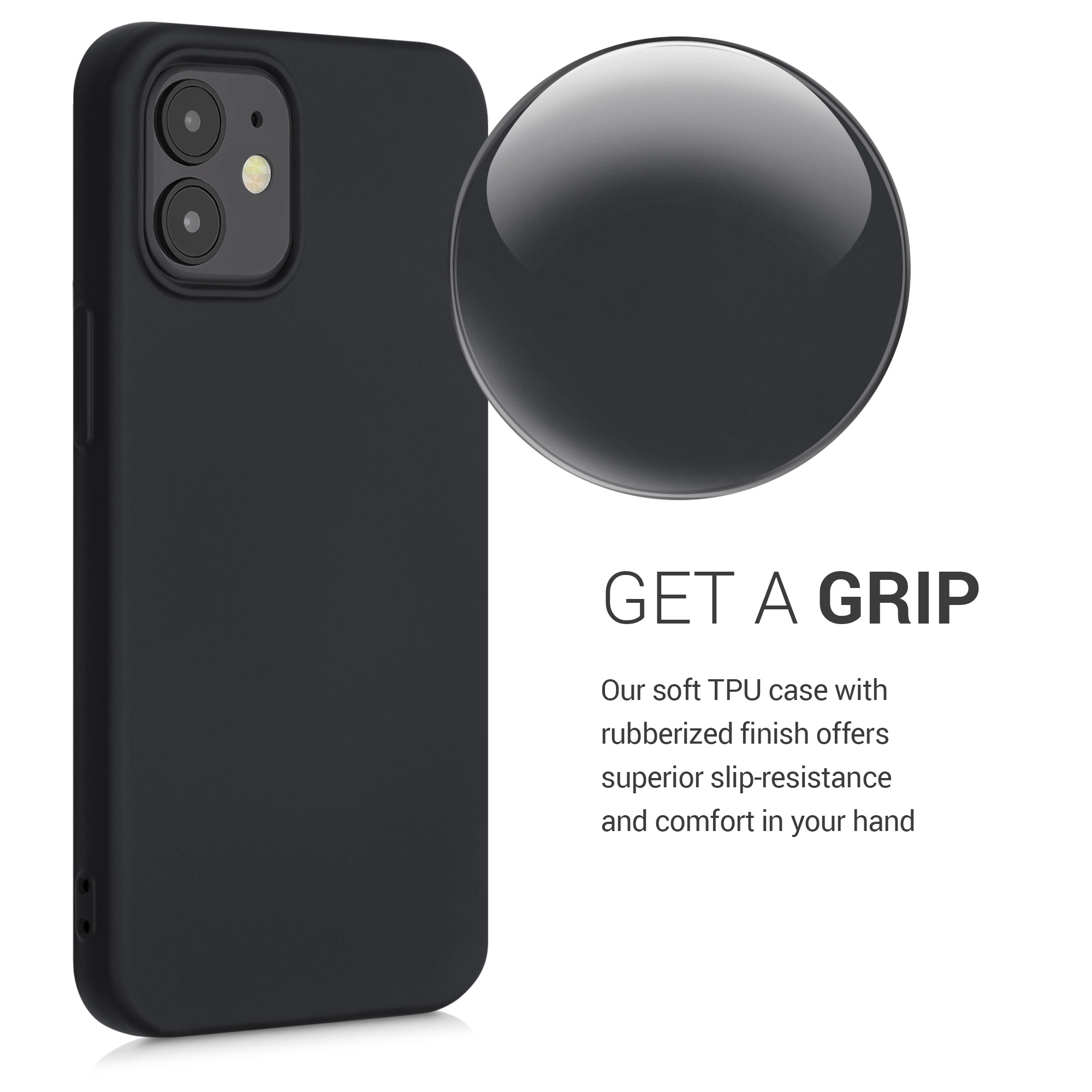 Silikonový kryt kwmobile pro iPhone 12 mini - černá matná