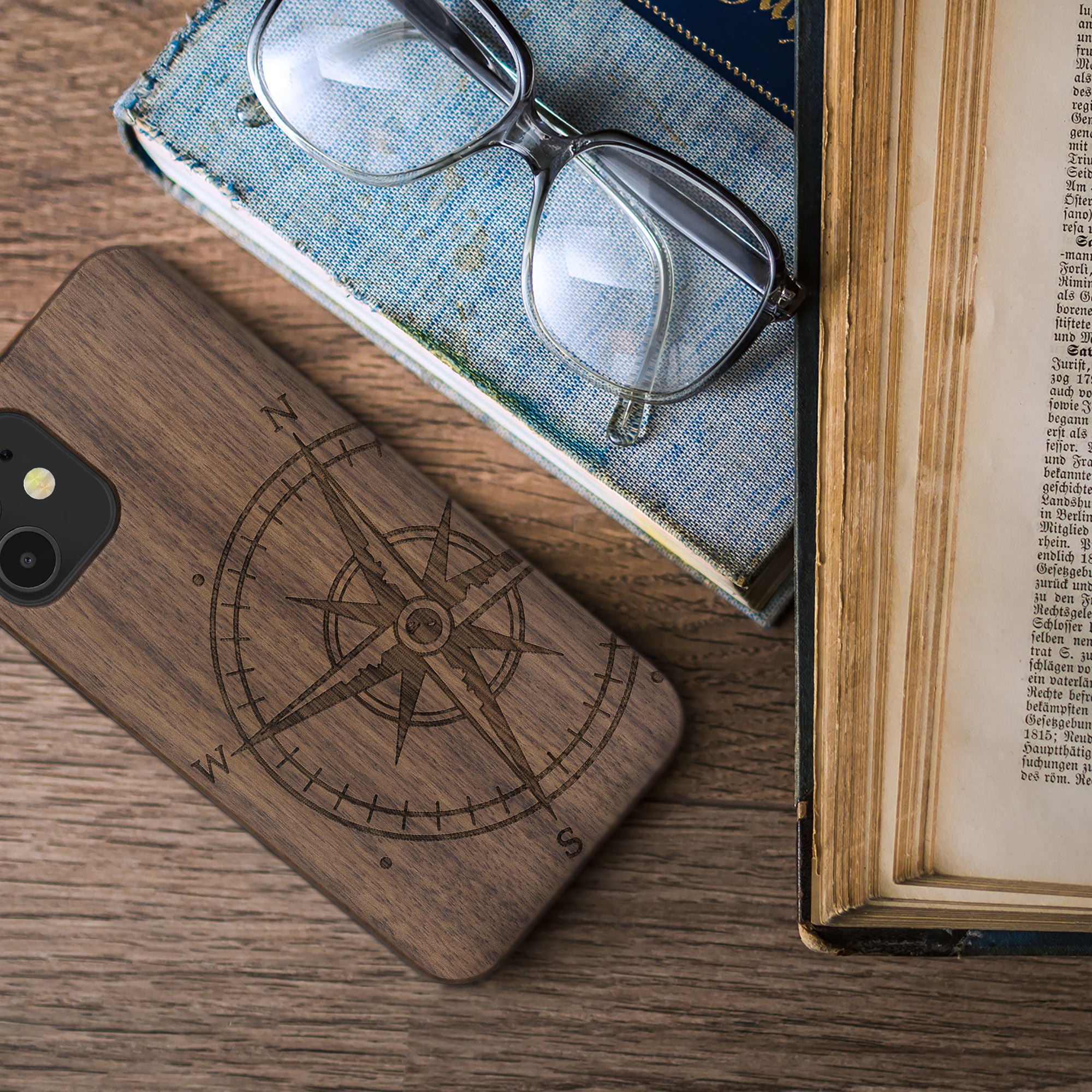 Dřevěný kryt kwmobile pro iPhone 12 mini - tmavě hnědá
