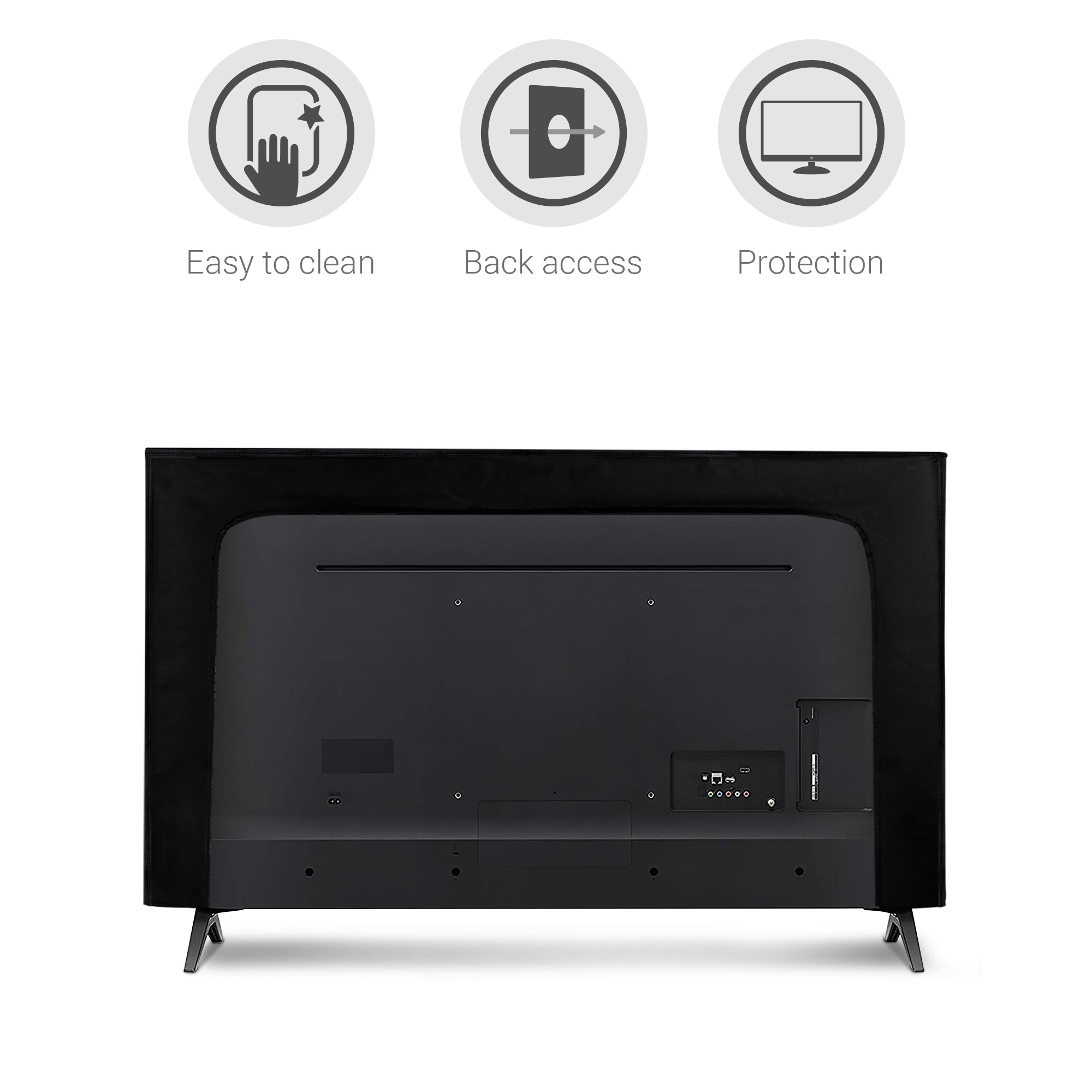 Vnitřní kryt na TV 32" kwmobile - syntetická látka bílá / černá