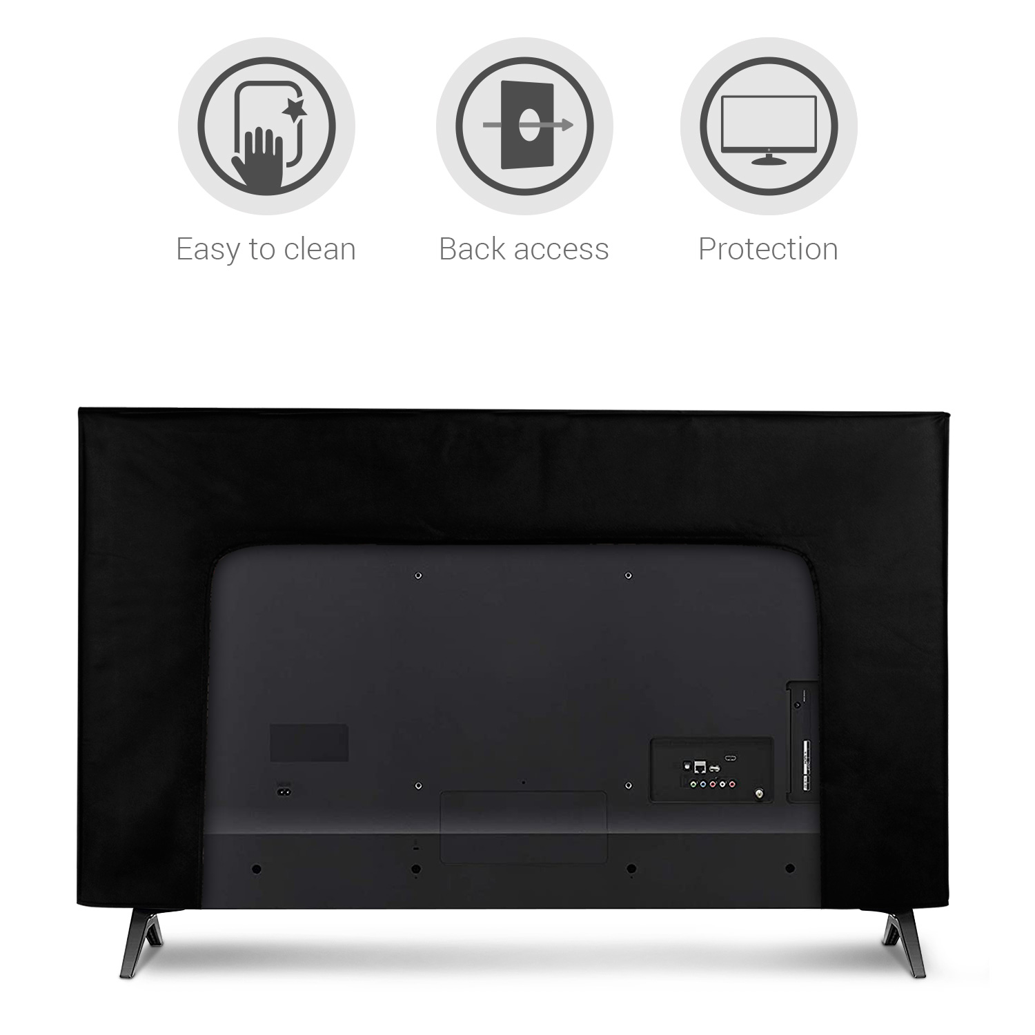 Vnitřní kryt na TV 40" kwmobile - syntetická látka bílá / černá