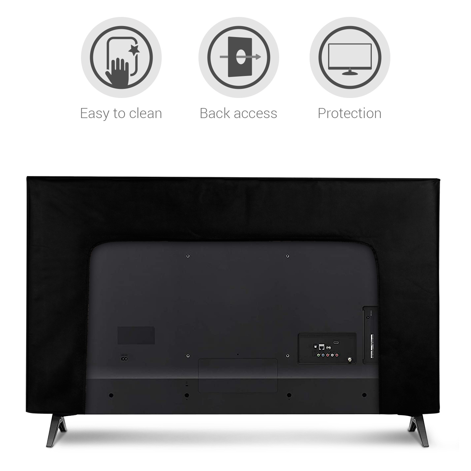 Vnitřní kryt na TV 43" kwmobile - syntetická látka bílá / černá