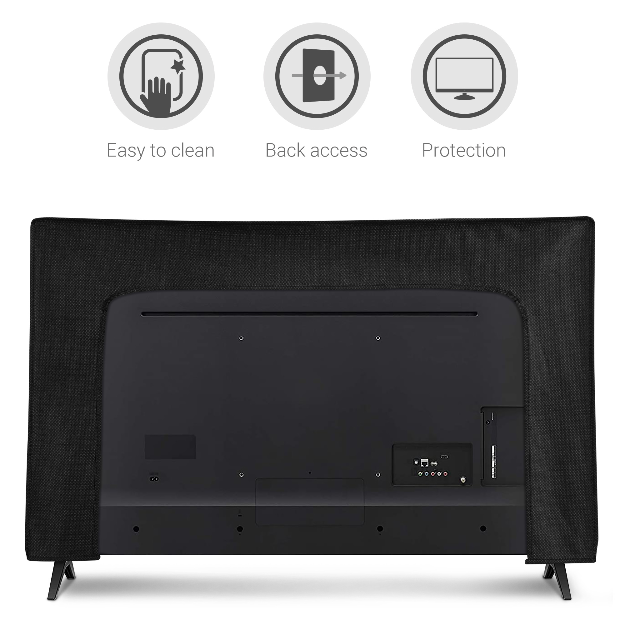 Vnitřní kryt na TV 49-50" kwmobile - syntetická látka bílá / černá