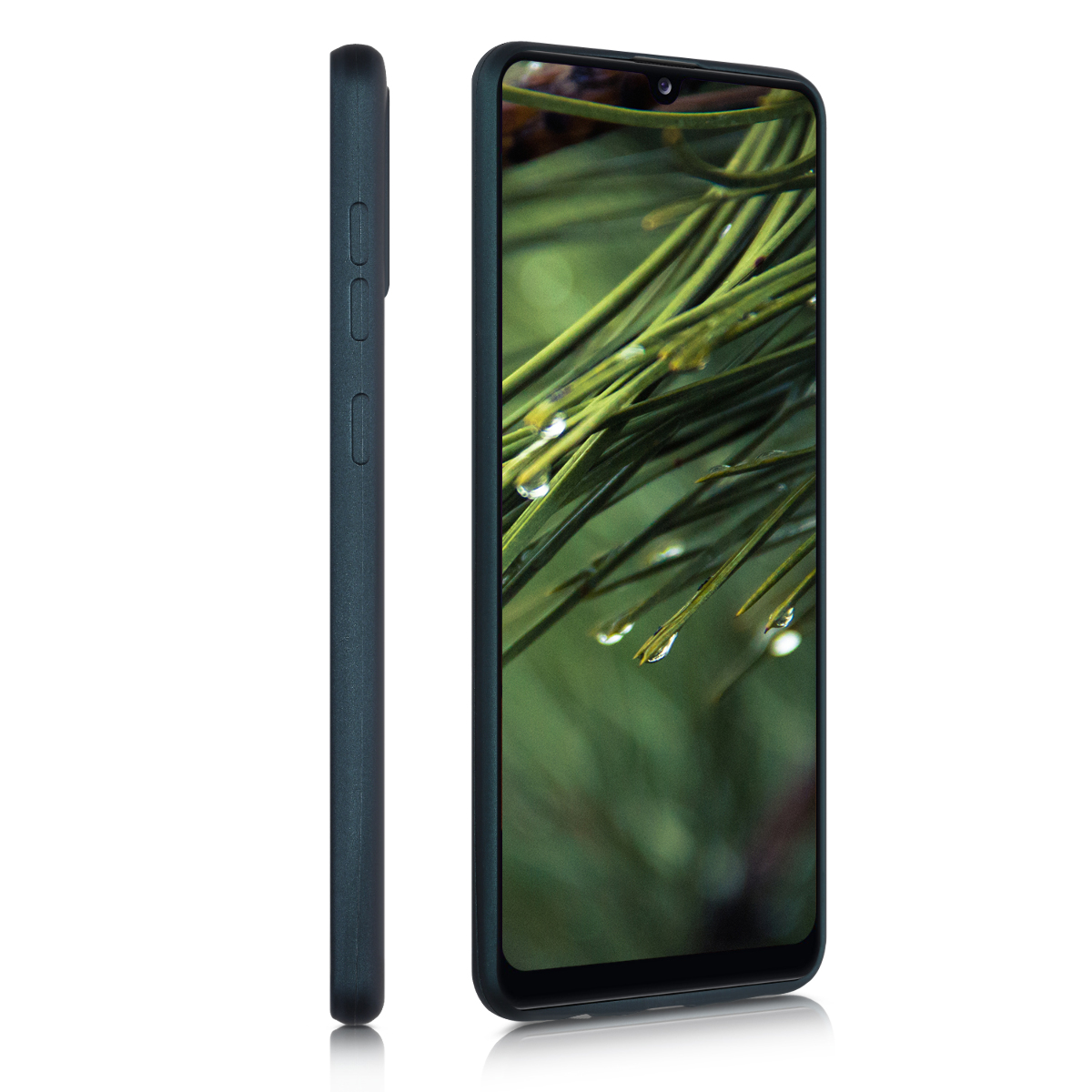 Kryt na mobil Samsung Galaxy A31 kwmobile TPU metalický Metalická petrolejová