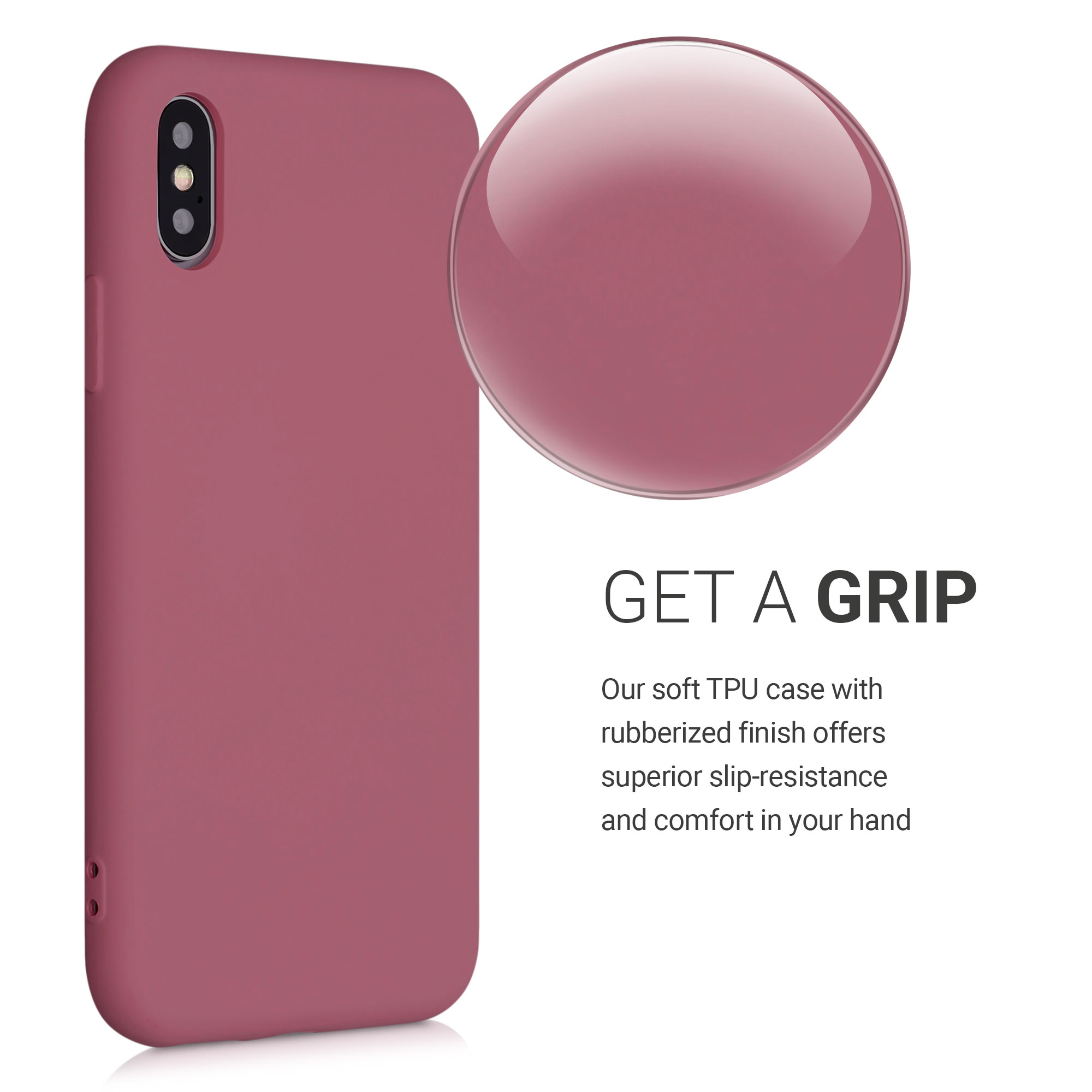 Silikonový kryt na mobil kwmobile pro Apple iPhone XS - tmavě růžová