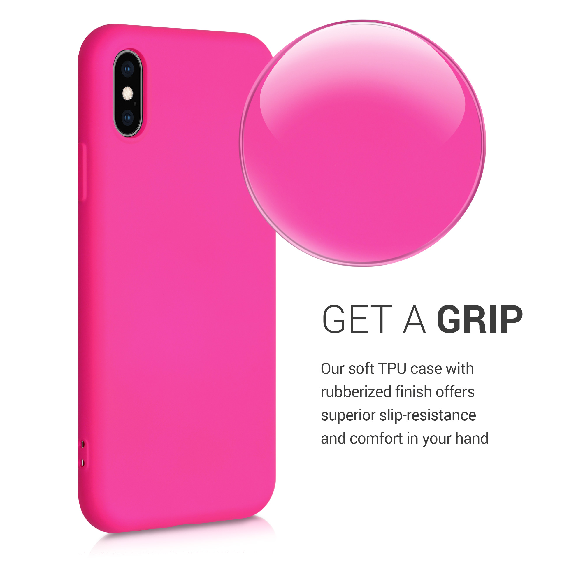 Silikonový kryt na mobil kwmobile pro Apple iPhone XS - neonově růžová