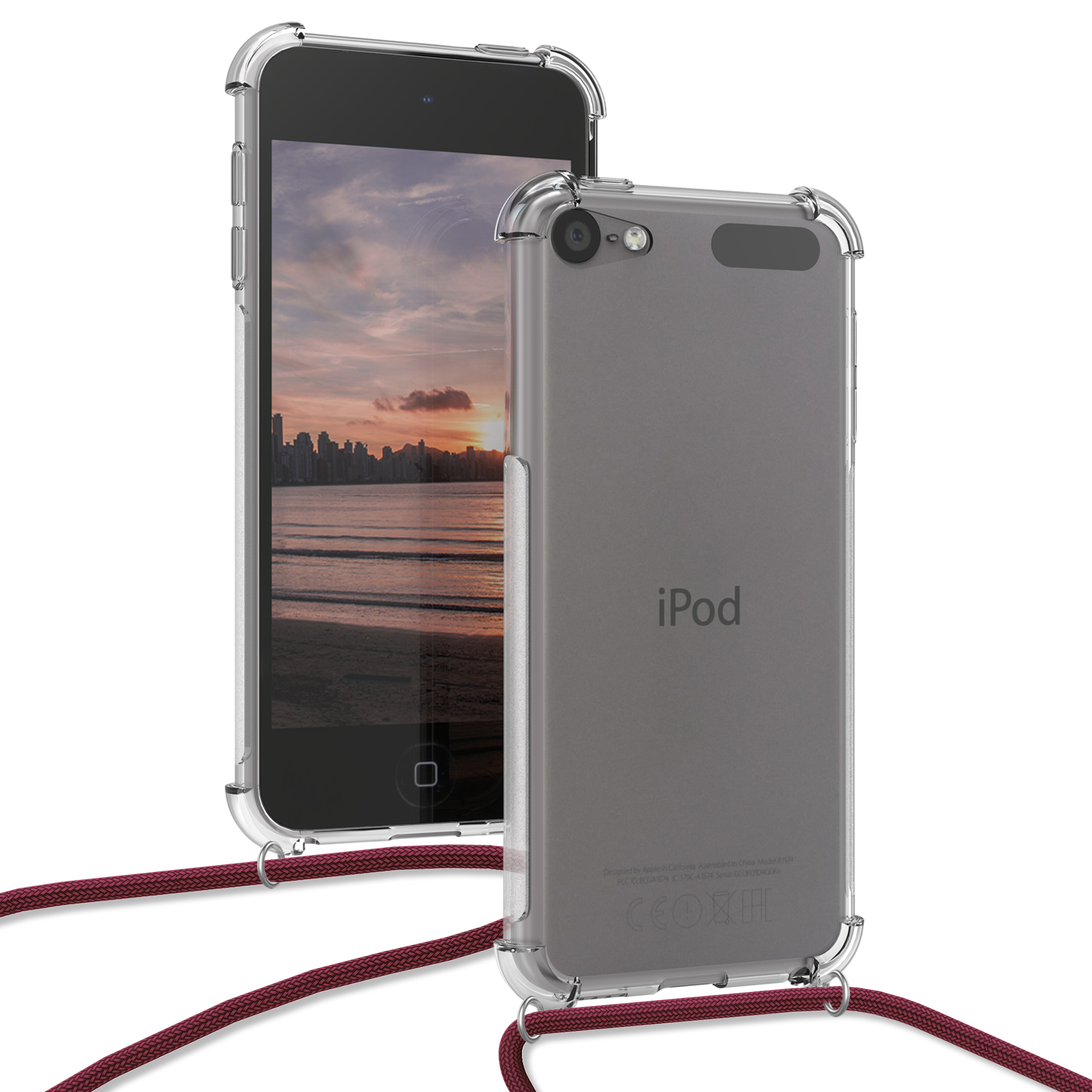 Crossbody kryt na mobil kwmobile pro Apple iPod Touch 6G / 7G (6th and 7th Generation) - tmavě červená