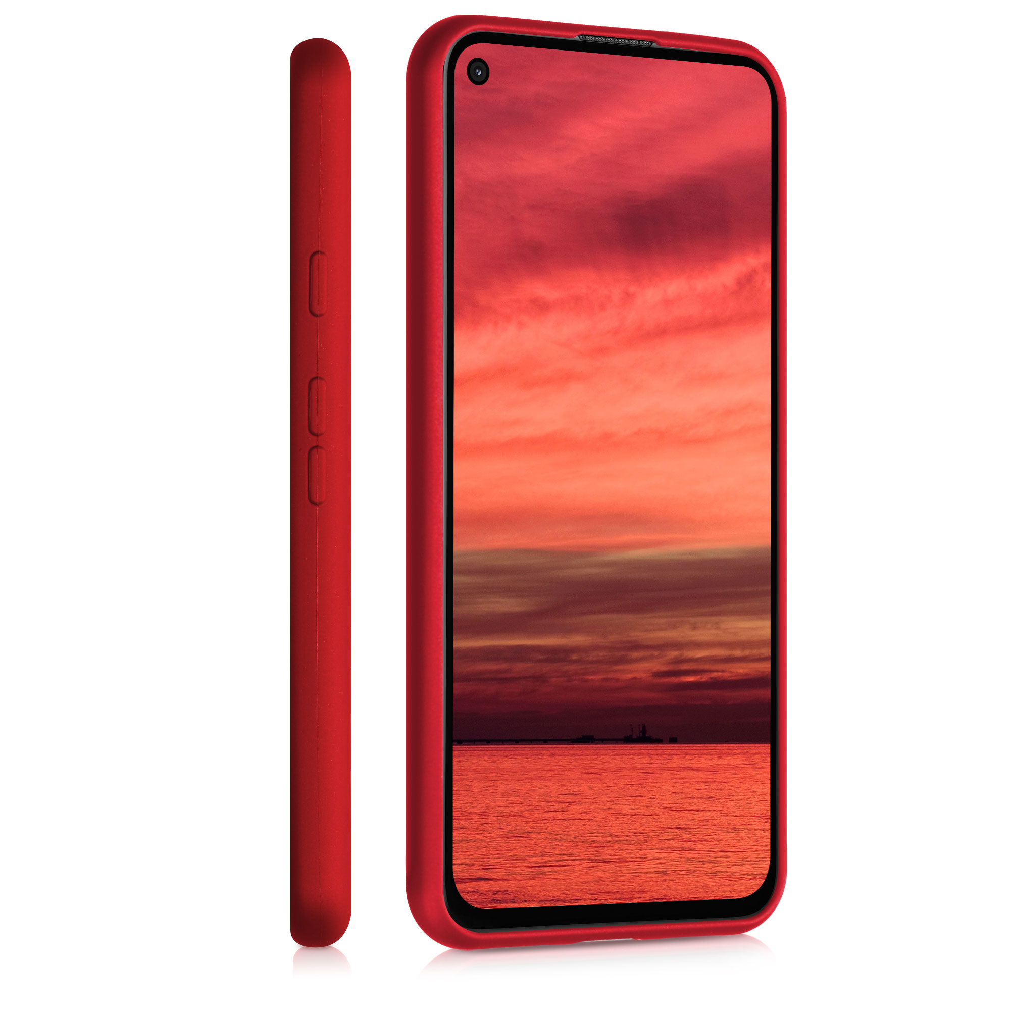 Zadní kryt kwmobile pro Google Pixel 5 - metalická tmavě červená