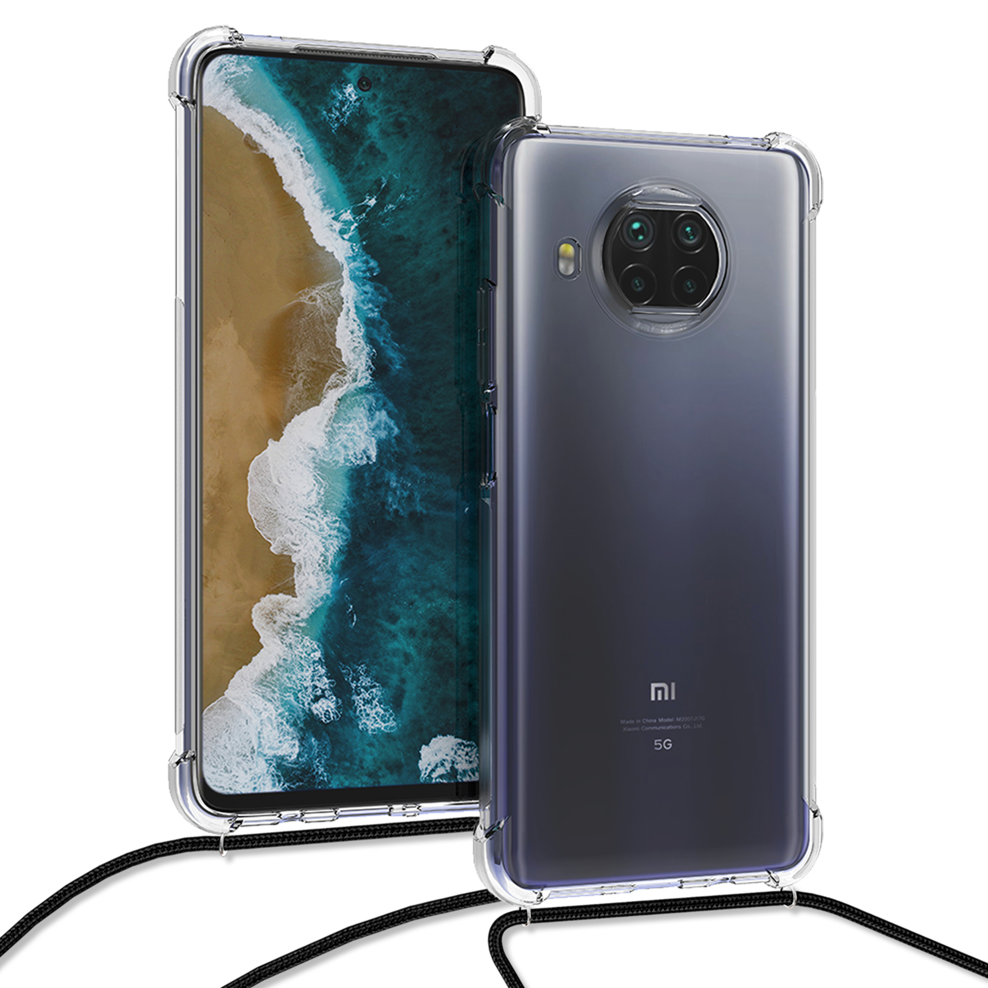 Crossbody kryt kwmobile Xiaomi Mi 10T Lite, černá / transparentní