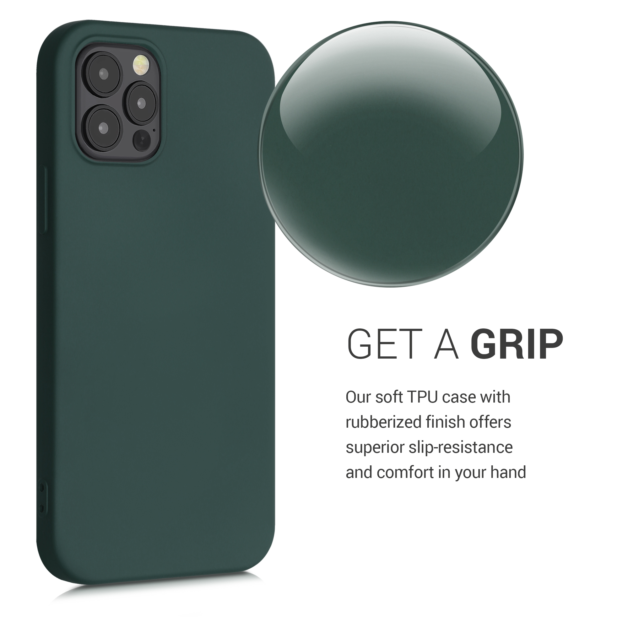 Kryt na mobil kwmobile iPhone 12 / iPhone 12 Pro Case - mechově zelená