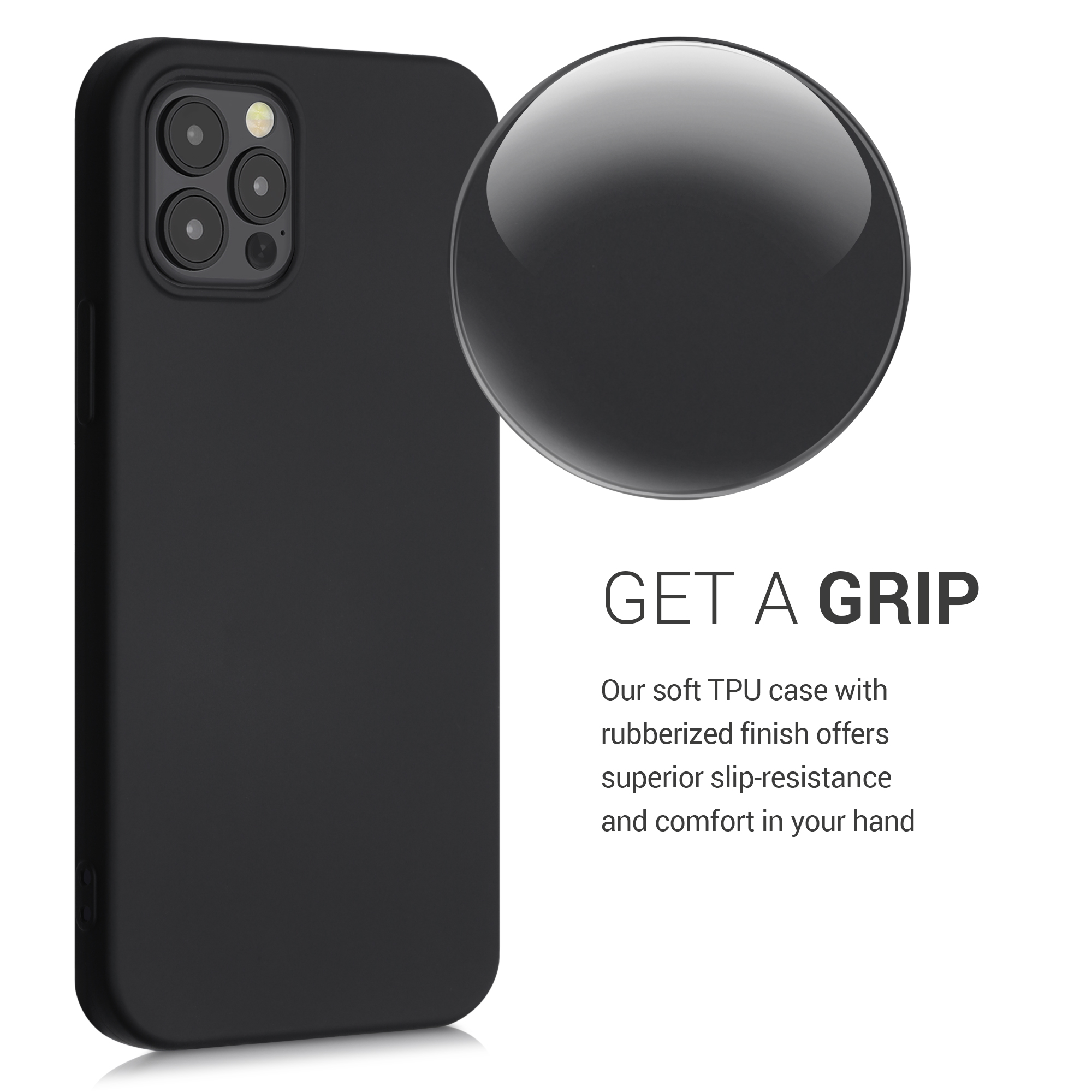 Silikonový kryt kwmobile pro iPhone 12 / iPhone 12 Pro - černá matná