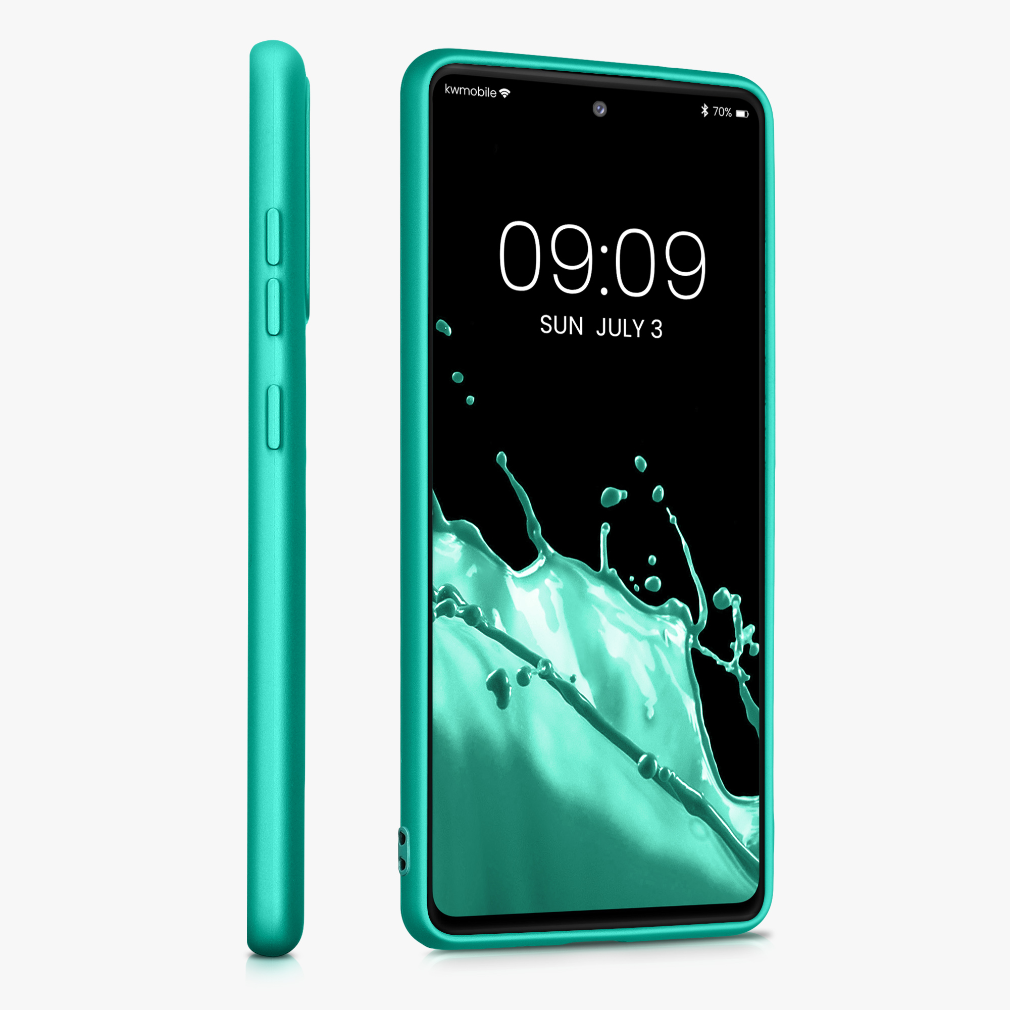 Pouzdro pro Samsung Galaxy S20 FE kwmobile tenké metalické silikonové - metalická turkysová