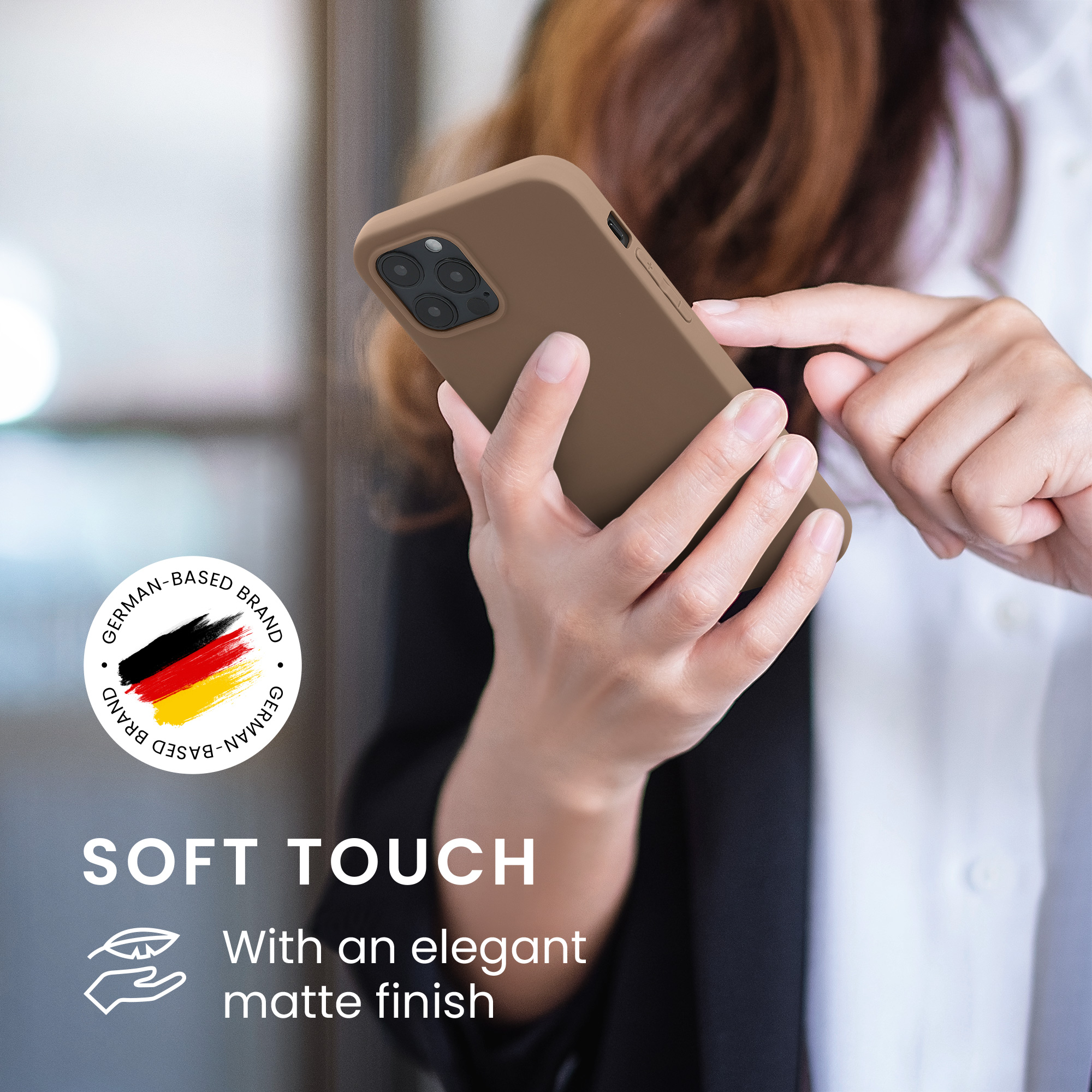 Pouzdro pro Apple iPhone 12 / iPhone 12 Pro kwmobile TPU - kapučínová