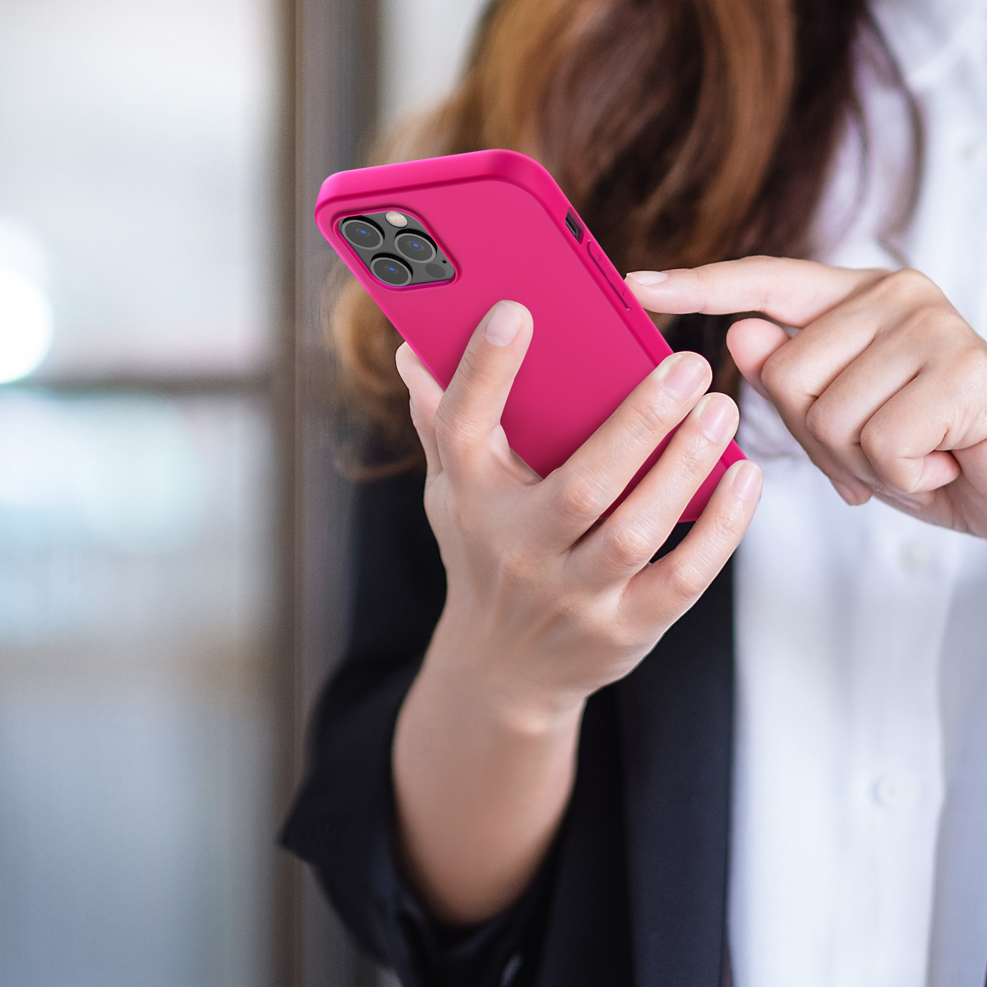 Silikonový kryt kwmobile pro iPhone 12 Pro Max - neonově růžová