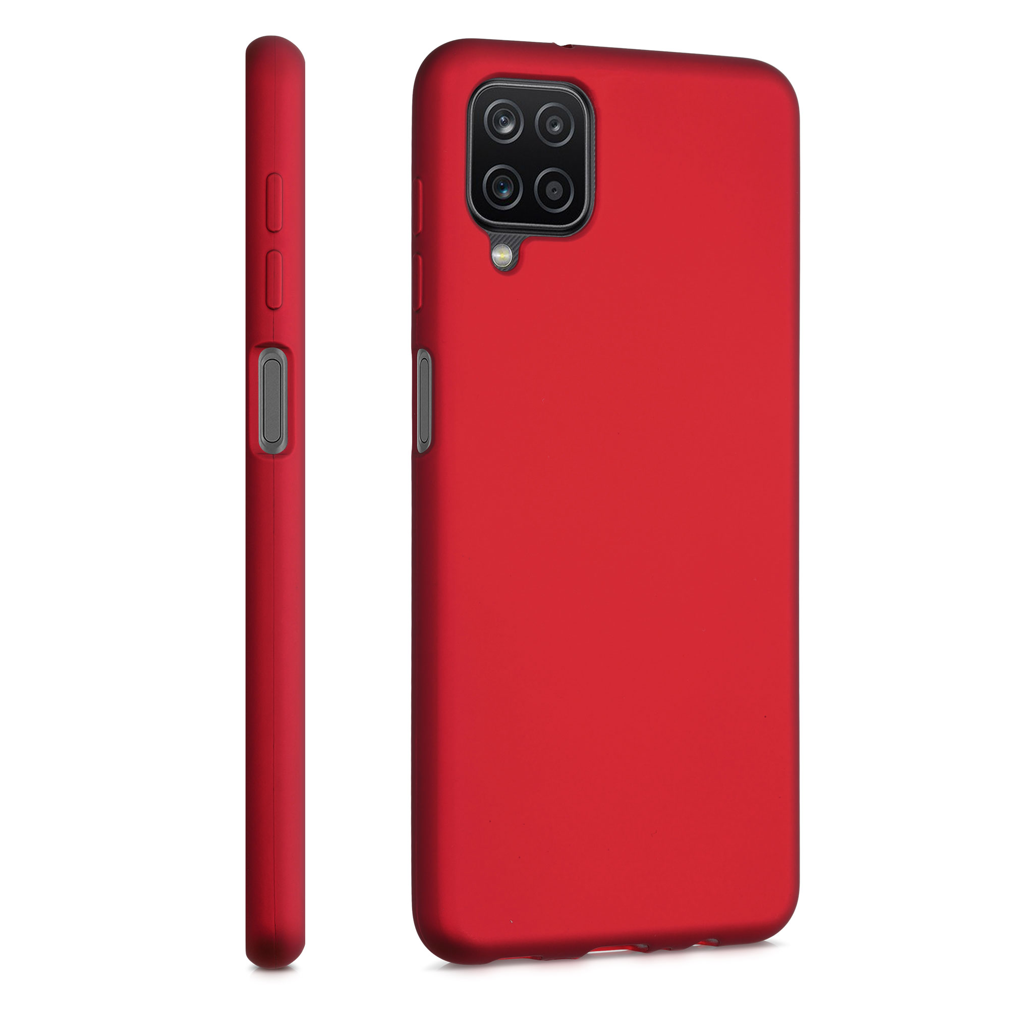 Kryt na mobil Samsung Galaxy A12 kwmobile Metallic metalicky tmavě červený