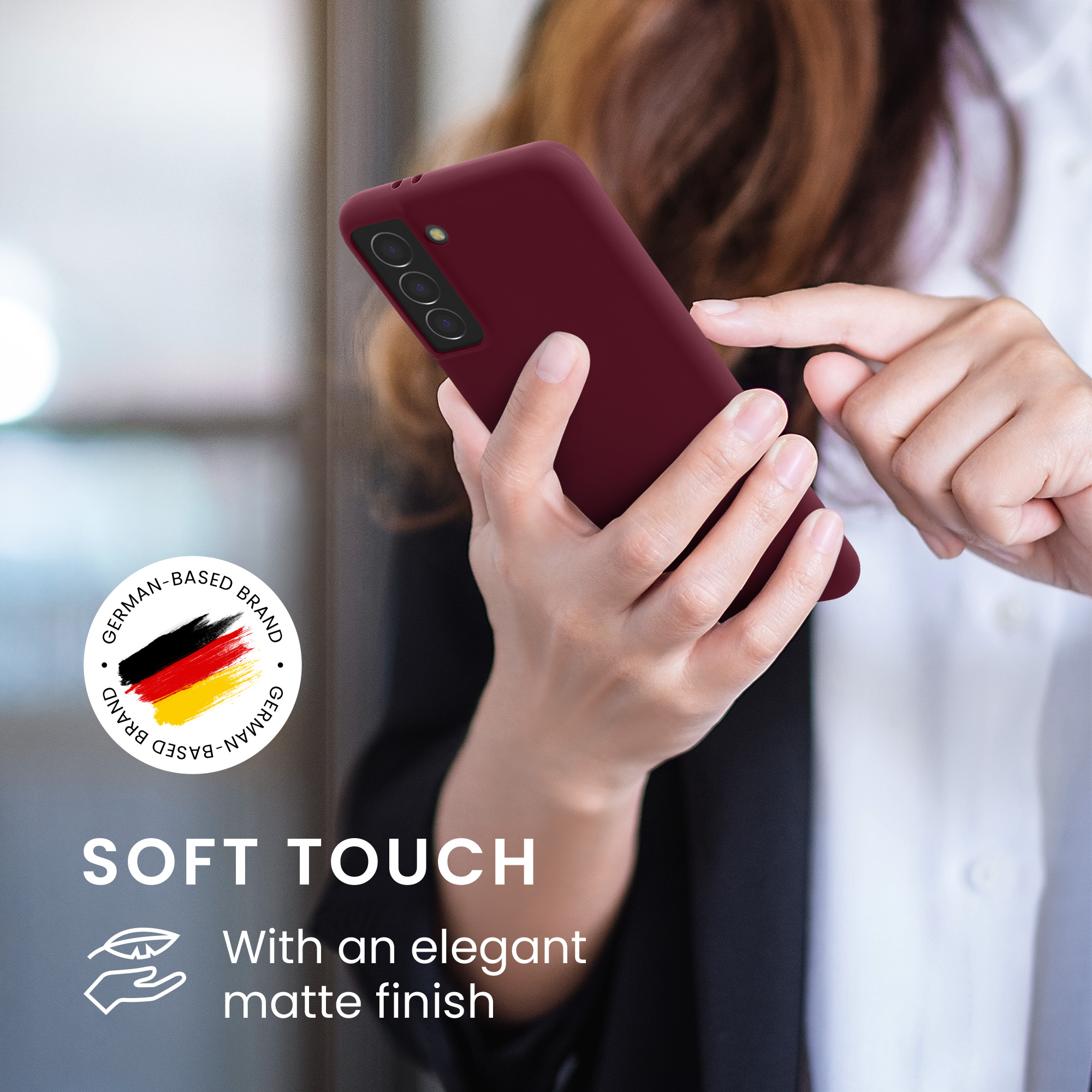 Kryt na mobil Galaxy S21 kwmobile Soft Cover vínově fialová