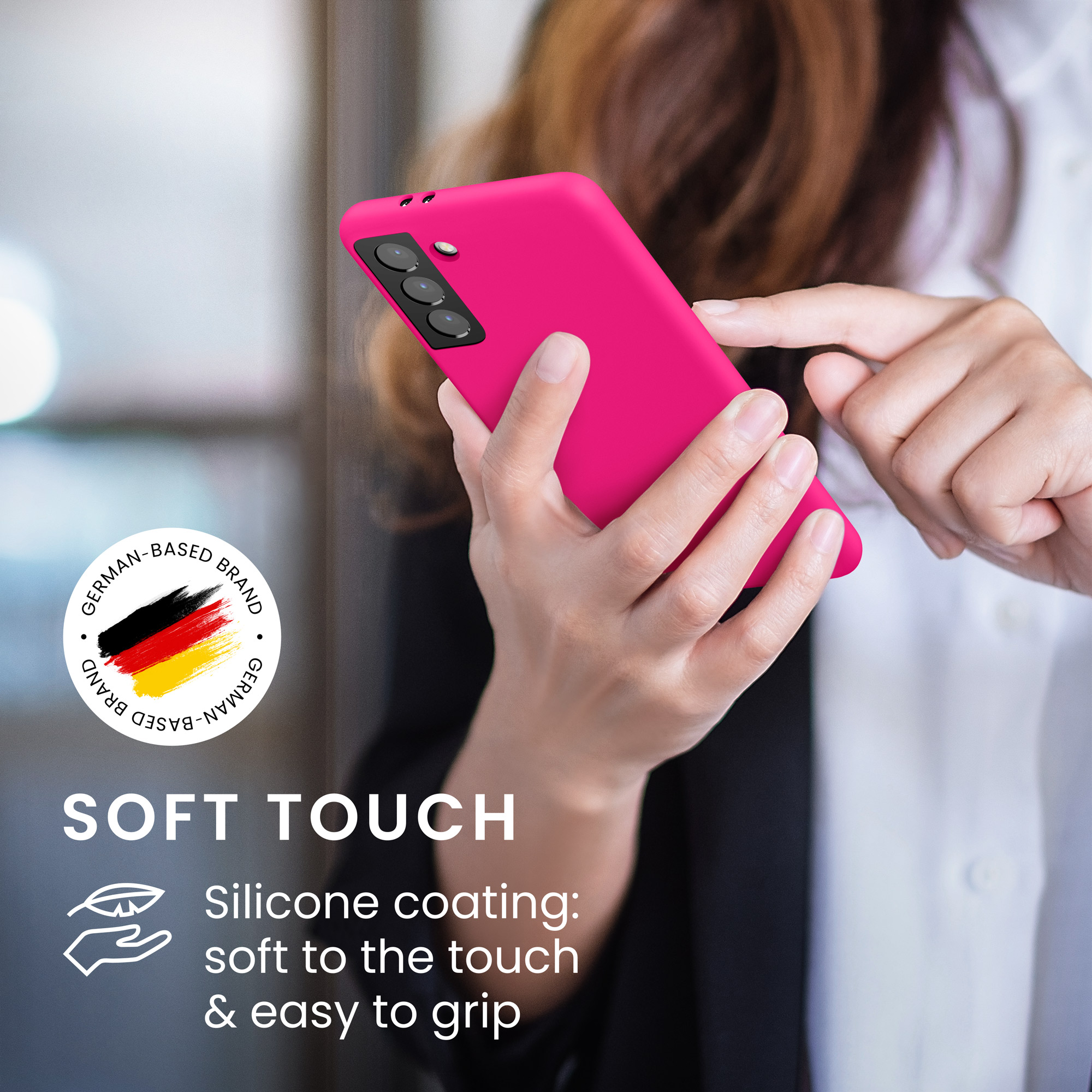 Kryt na mobil Samsung Galaxy S21 kwmobile TPU neonově růžový