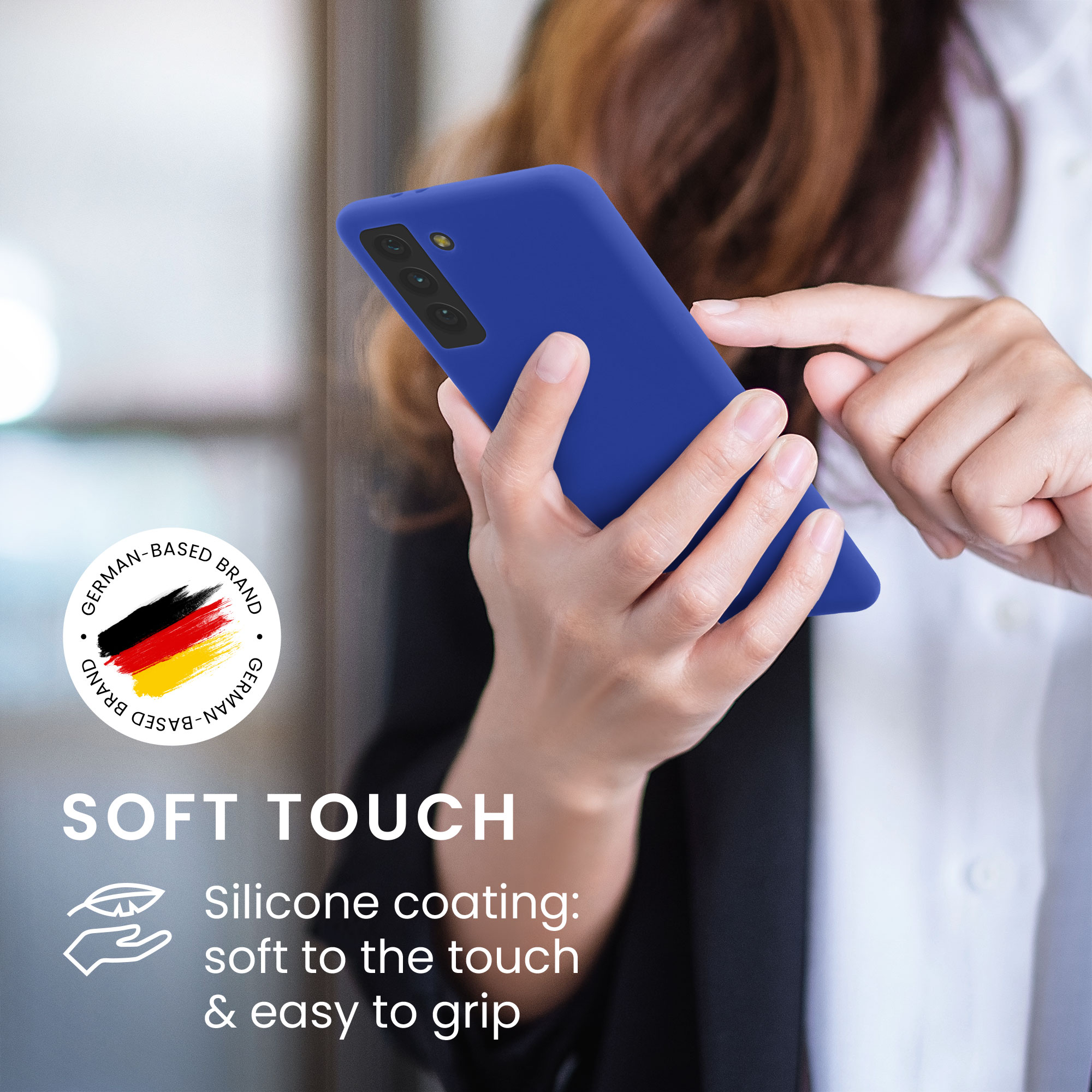 Kryt na mobil Galaxy S21+ kwmobile Soft Cover baltská modrá