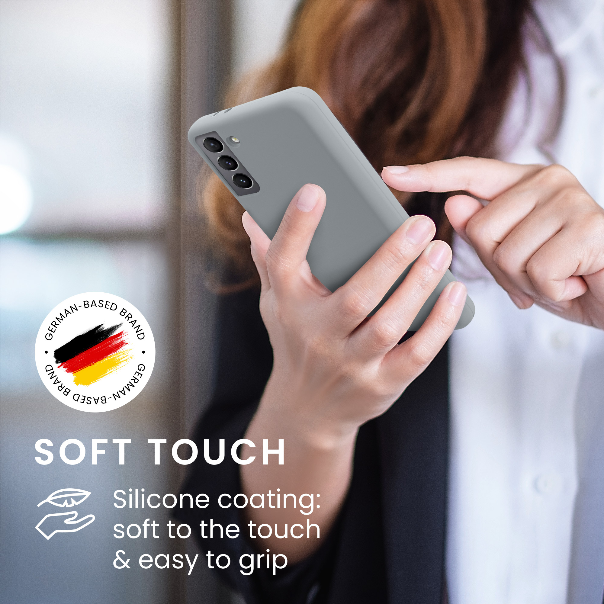 Kryt na mobil Galaxy S21+ kwmobile Soft Cover šedá