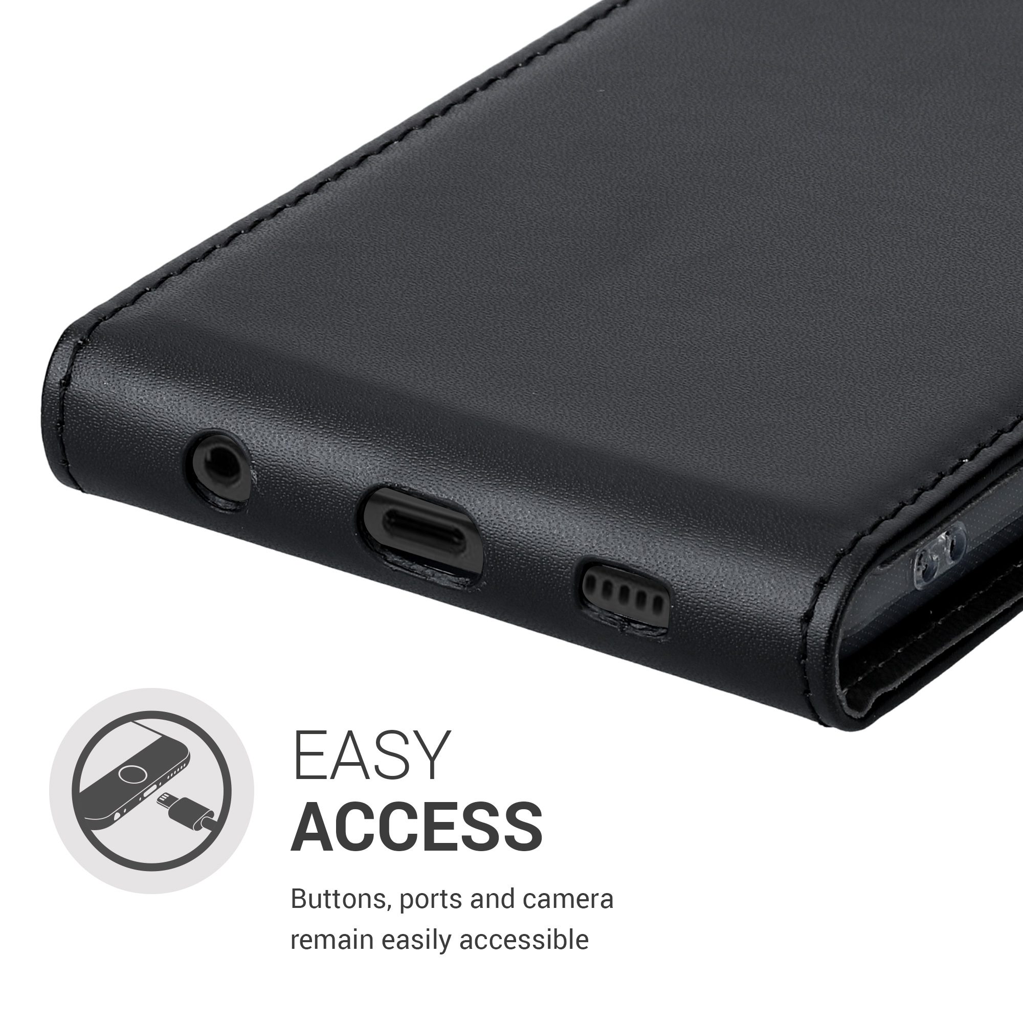 Flip pouzdro Samsung Galaxy A32 5G kwmobile PU kůže vertikální s magnetem Černá