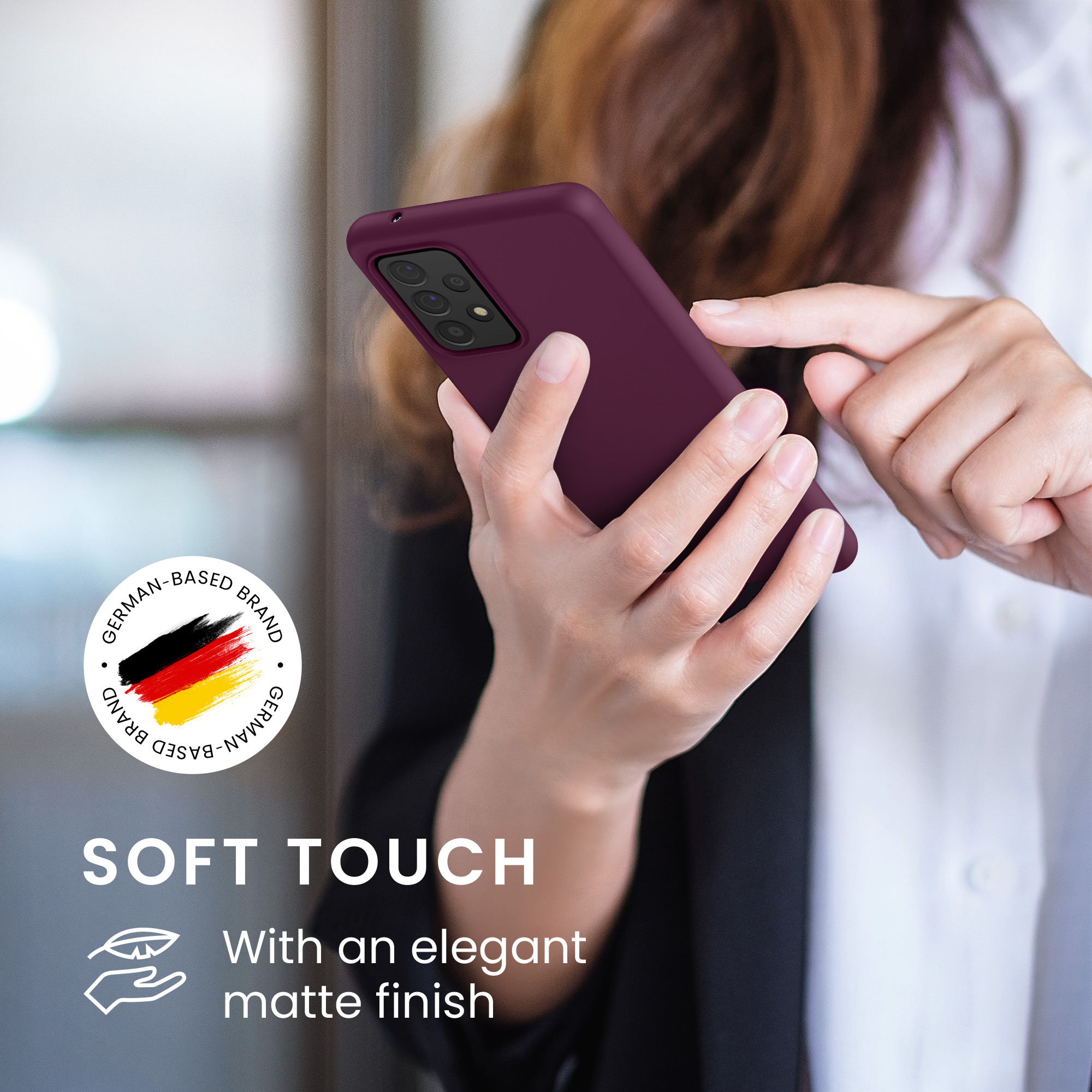Kryt na mobil Samsung Galaxy A52 / A52 5G / A52s 5G kwmobile TPU Bordeaux fialová