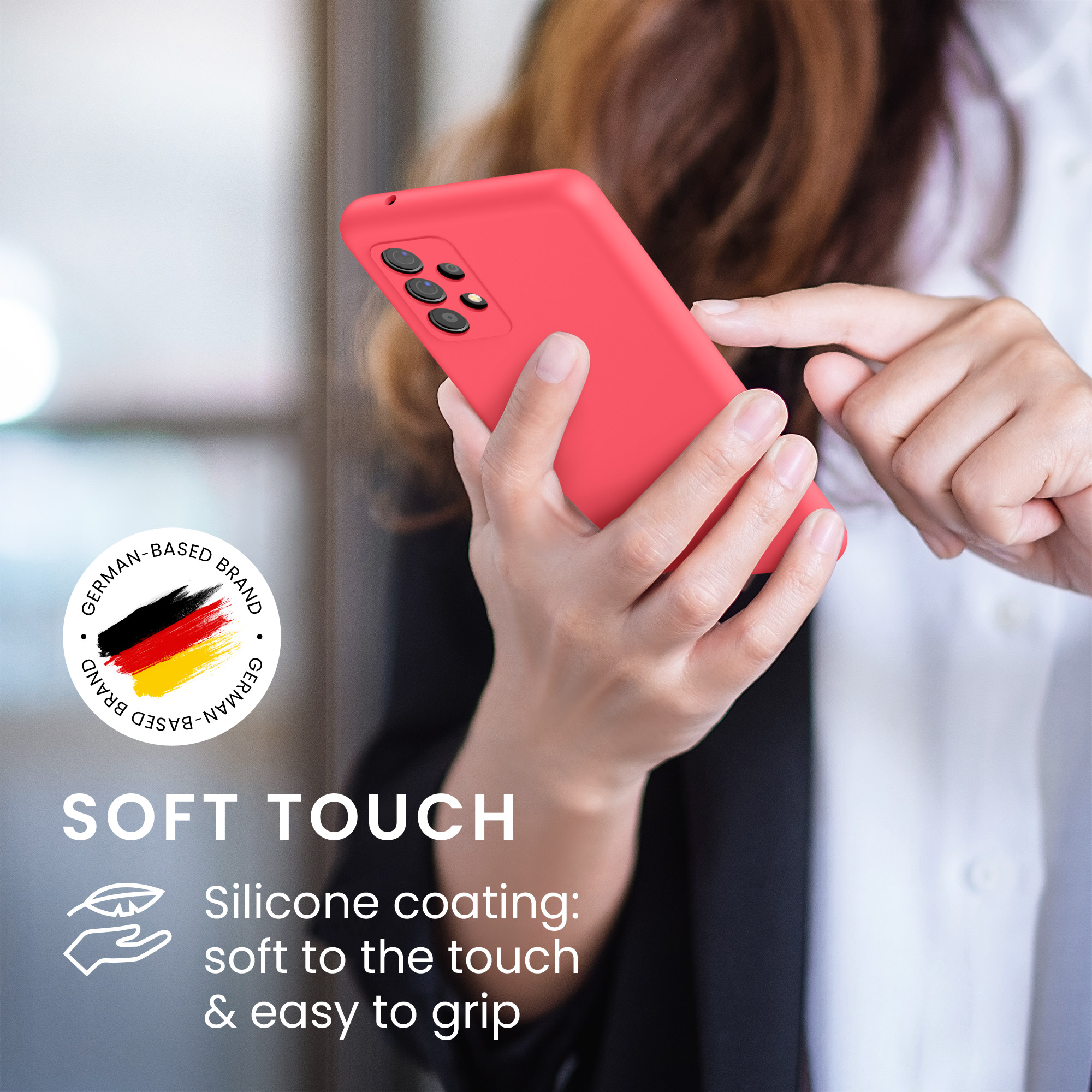 Kryt na mobil Samsung Galaxy A52 / A52 5G / A52s 5G kwmobile TPU Neonová korálová