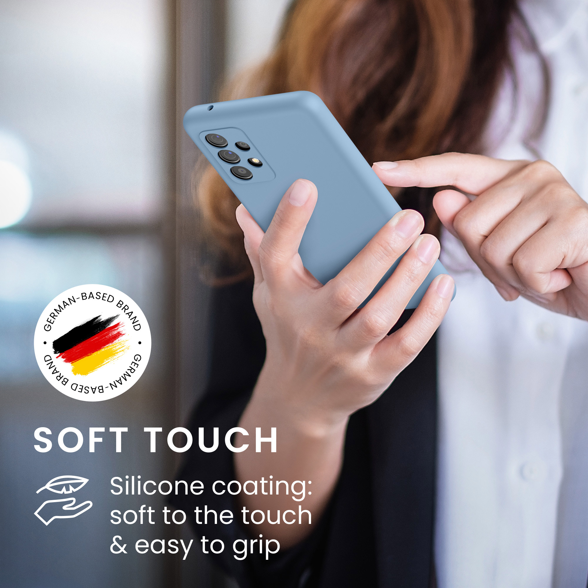 Kryt na mobil Samsung Galaxy A52 / A52 5G / A52s 5G kwmobile TPU Holubí modrá
