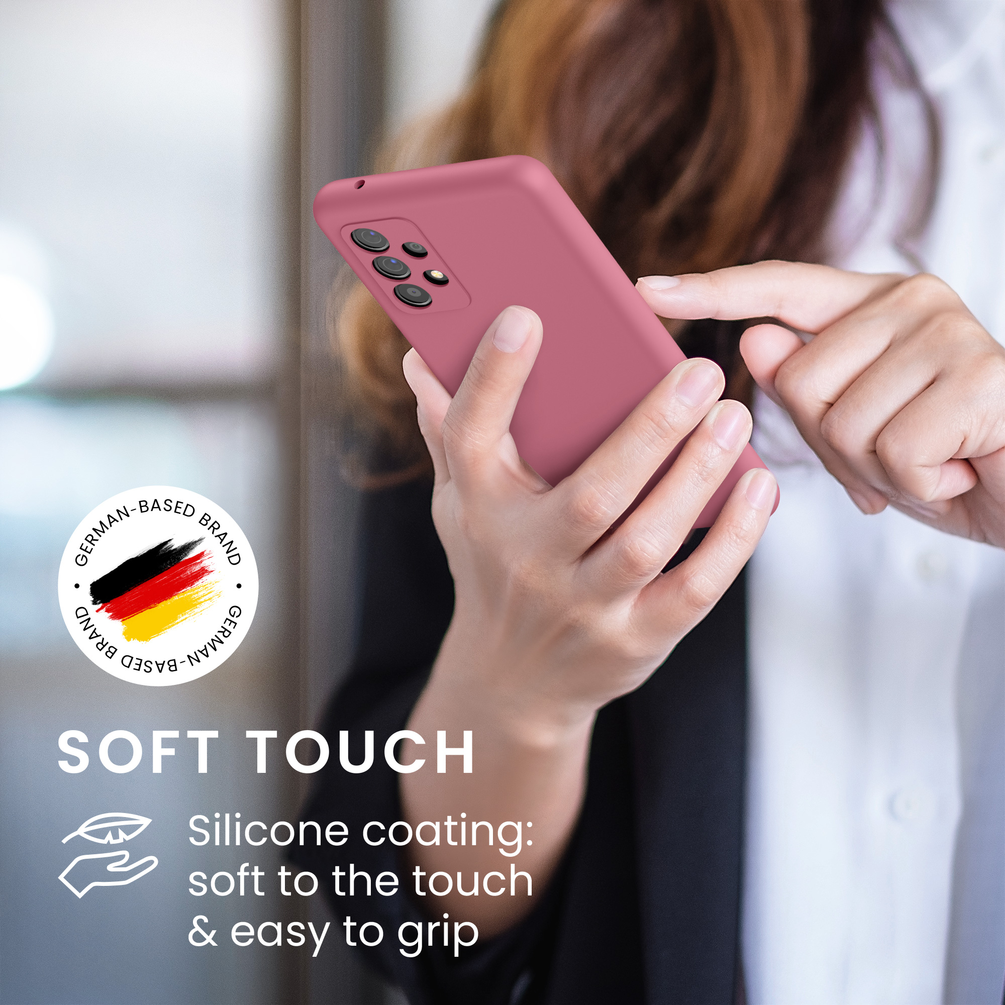 Kryt na mobil Samsung Galaxy A52 / A52 5G / A52s 5G kwmobile TPU Tmavě růžová