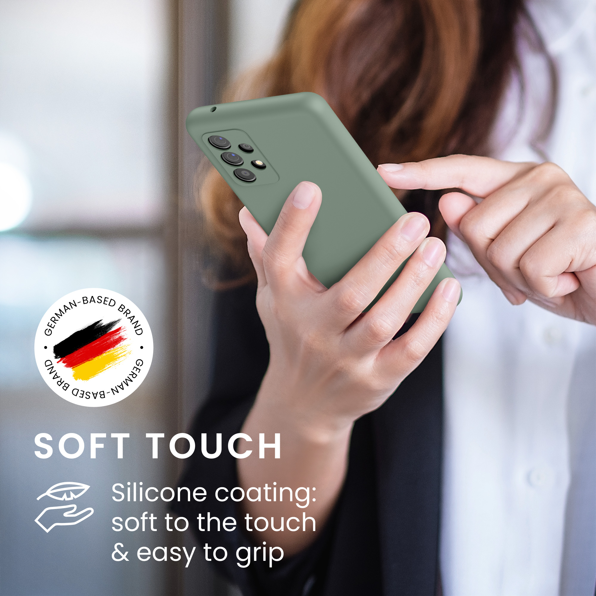 Kryt na mobil Samsung Galaxy A52 / A52 5G / A52s 5G kwmobile TPU Šedo-zelená