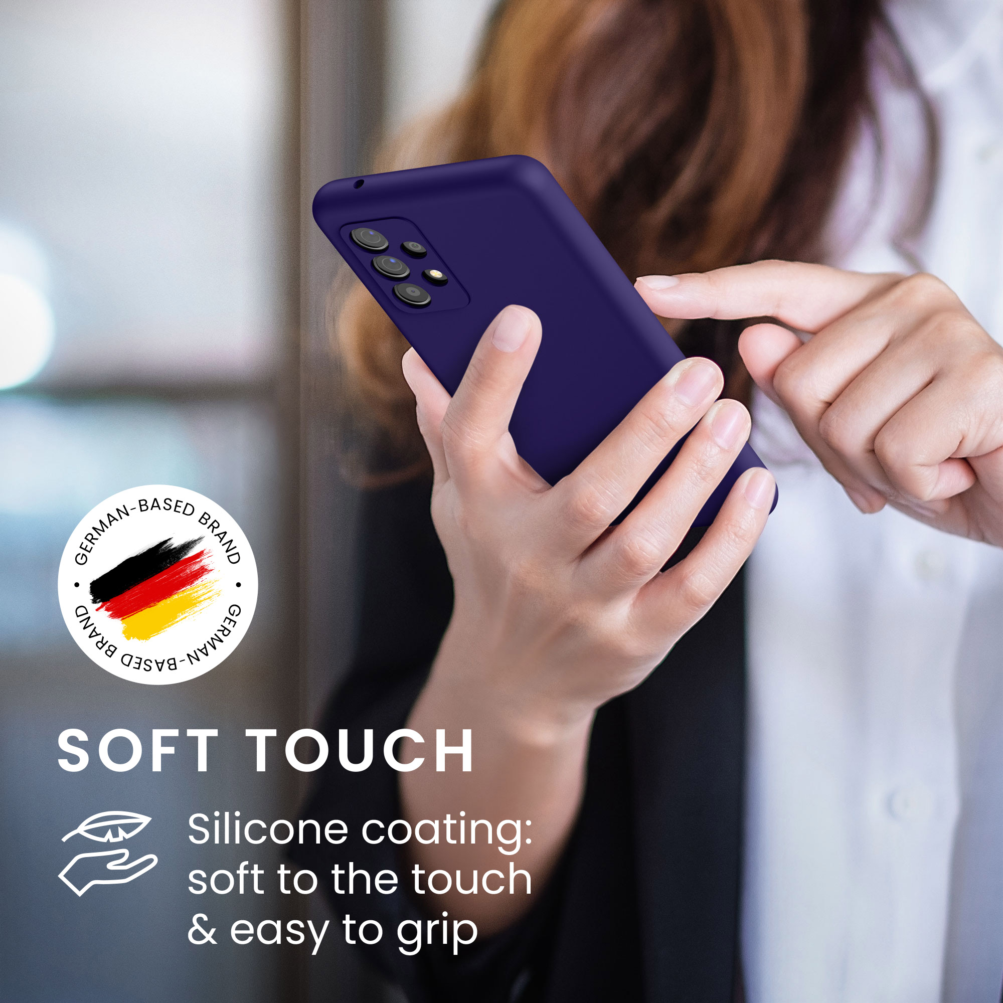 Kryt na mobil Samsung Galaxy A52 / A52 5G / A52s 5G kwmobile TPU Sametová modrá