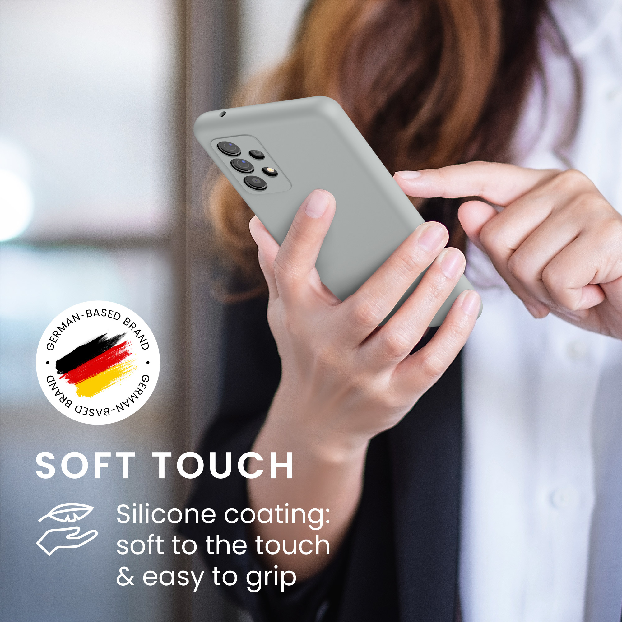 Kryt na mobil Samsung Galaxy A52 / A52 5G / A52s 5G kwmobile TPU Matná světle šedá