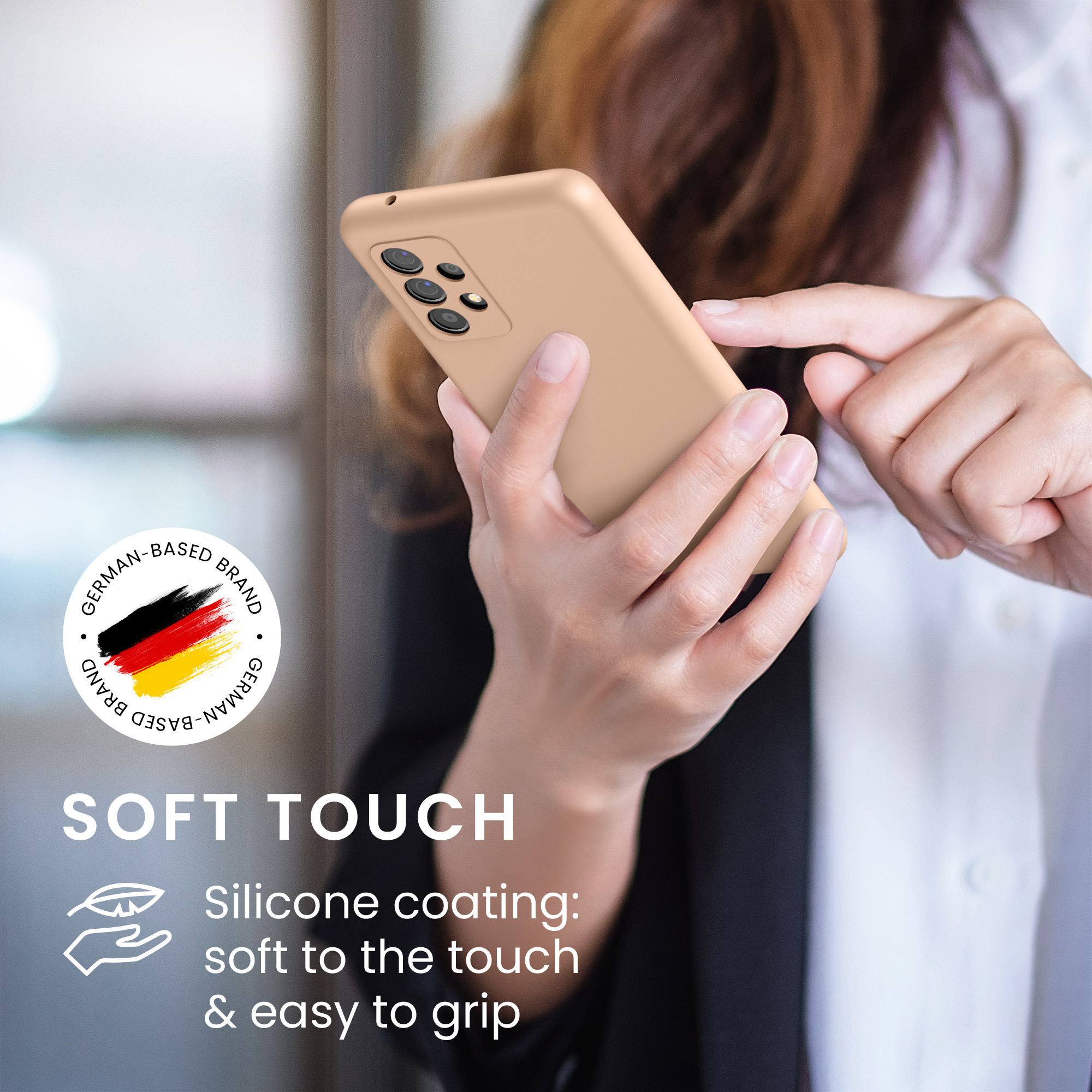 Kryt na mobil Samsung Galaxy A52 / A52 5G / A52s 5G kwmobile TPU Pastelová broskvová