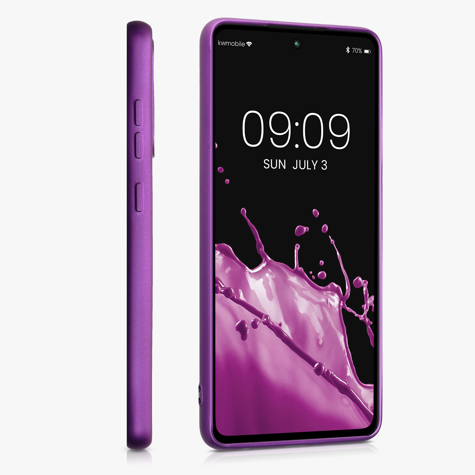 Kryt na mobil Samsung Galaxy A52 / A52 5G / A52s 5G kwmobile TPU metalický Metalická fialová