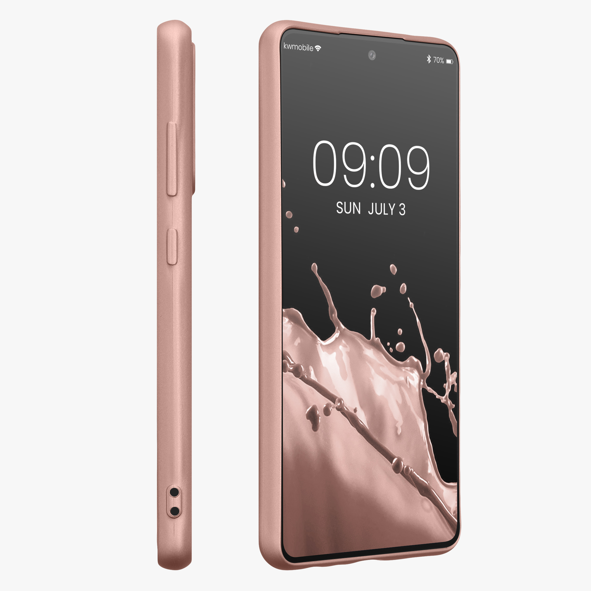 Kryt na mobil Samsung Galaxy A52 / A52 5G / A52s 5G kwmobile TPU metalický Metalická růžová zlatá