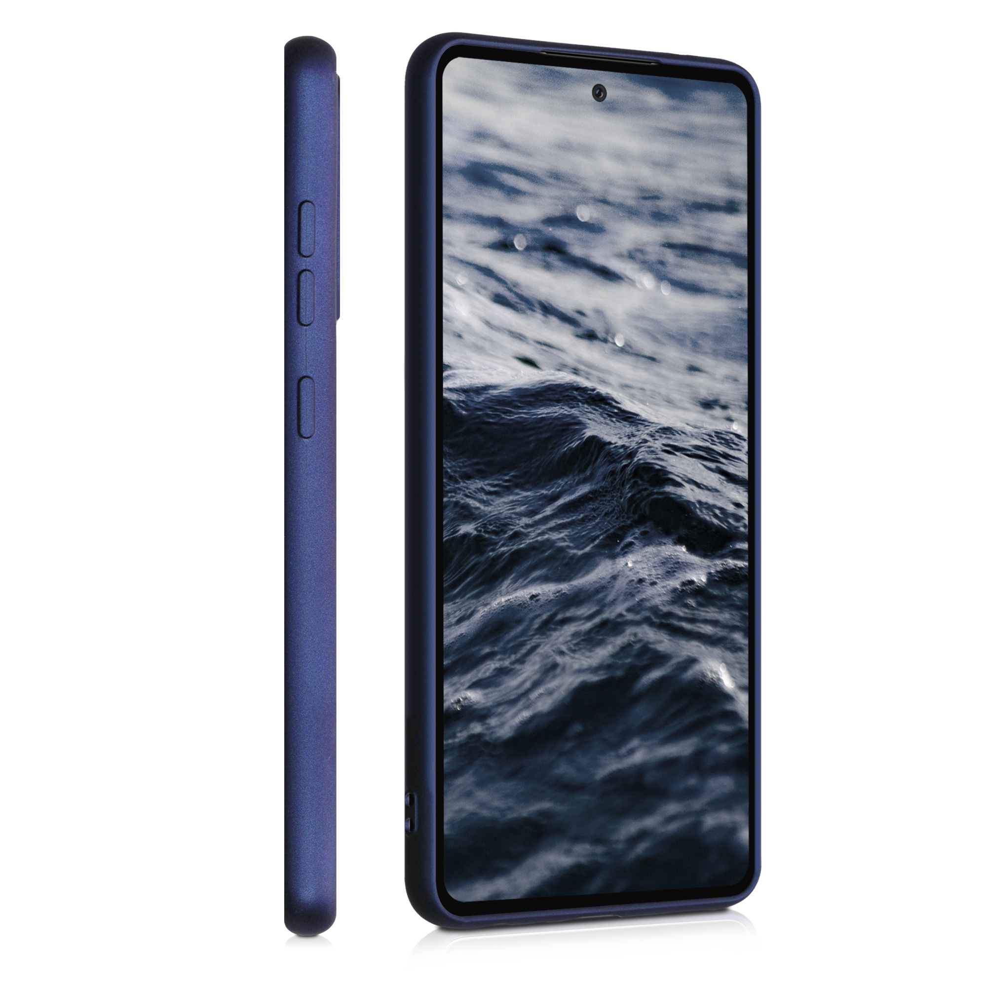 Kryt na mobil Samsung Galaxy A52 / A52 5G / A52s 5G kwmobile TPU metalický Metalická modrá