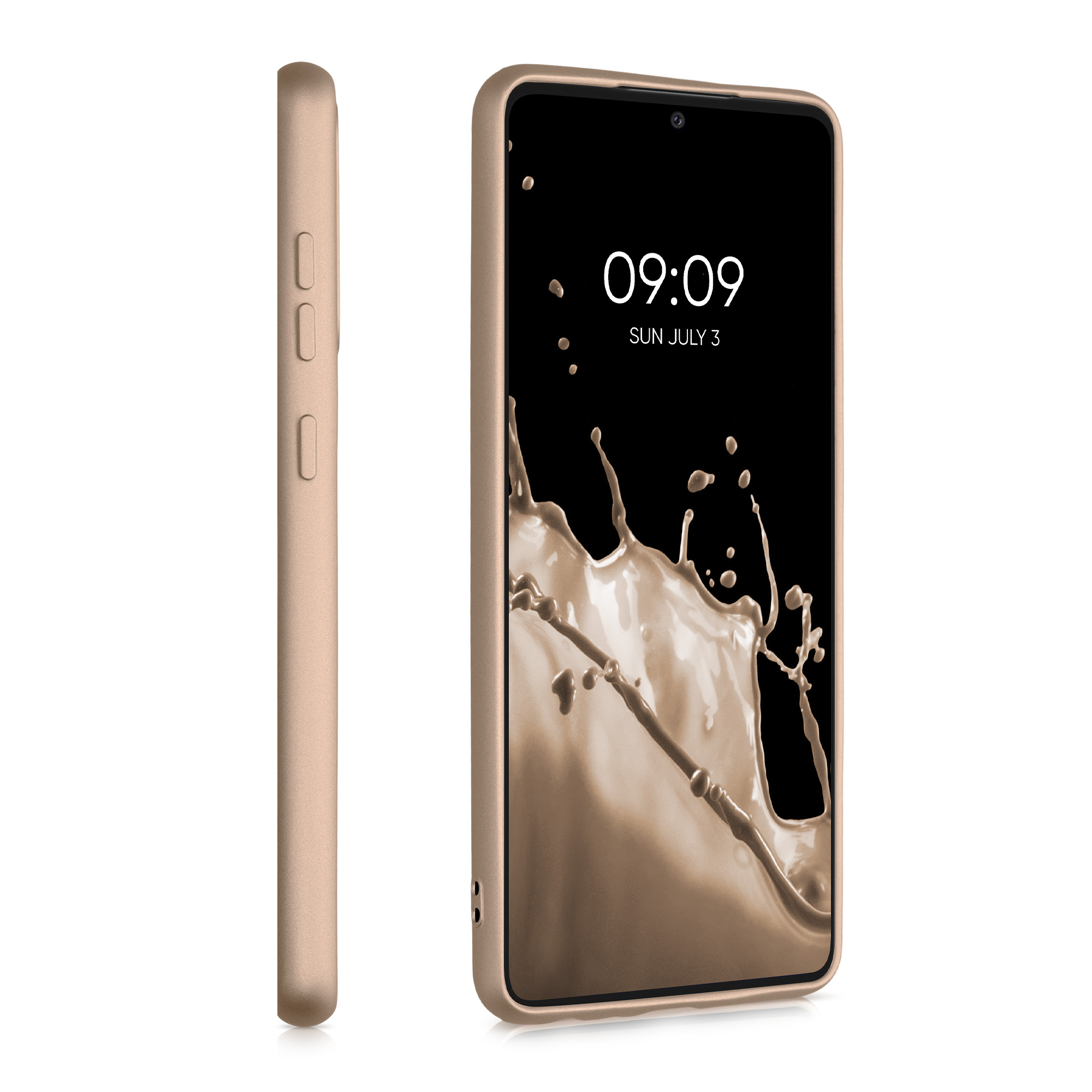 Kryt na mobil Samsung Galaxy A52 / A52 5G / A52s 5G kwmobile TPU metalický Metalická zlatá