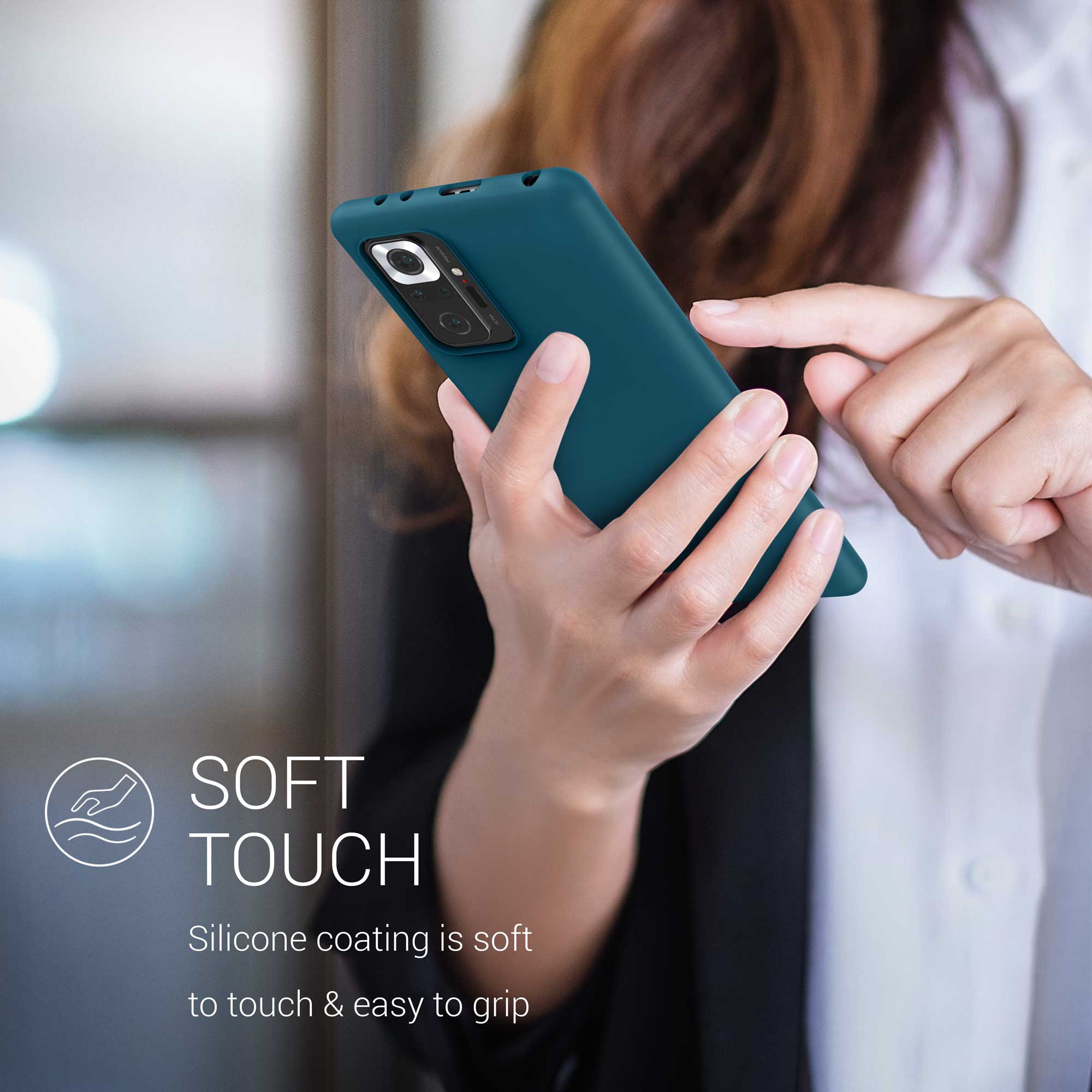 Kryt Xiaomi Redmi Note 10 Pro silikonový TPU modrozelená matná kwmobile