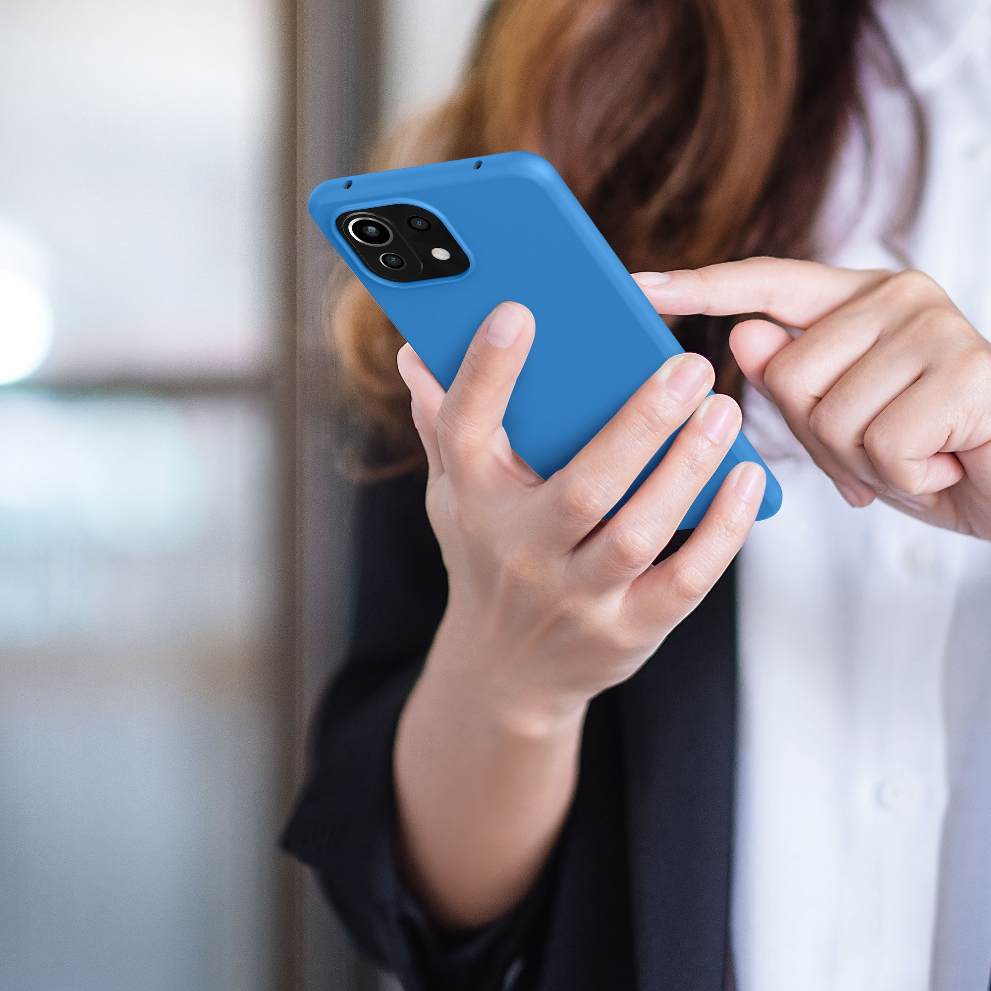 Kryt na mobil Xiaomi 11 Lite NE kwmobile TPU zářivě modrý