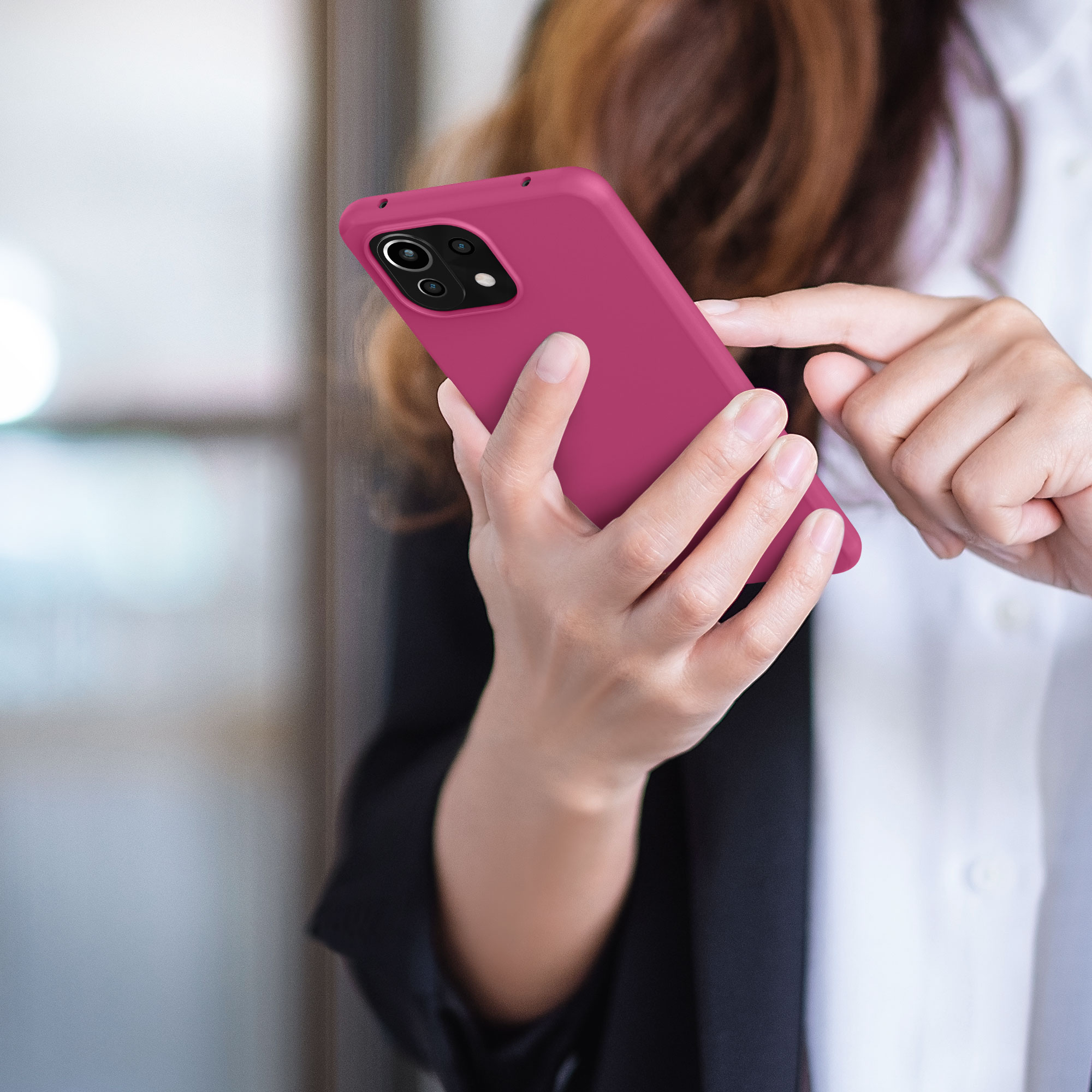 Kryt na mobil Xiaomi 11 Lite NE kwmobile TPU malinově růžový
