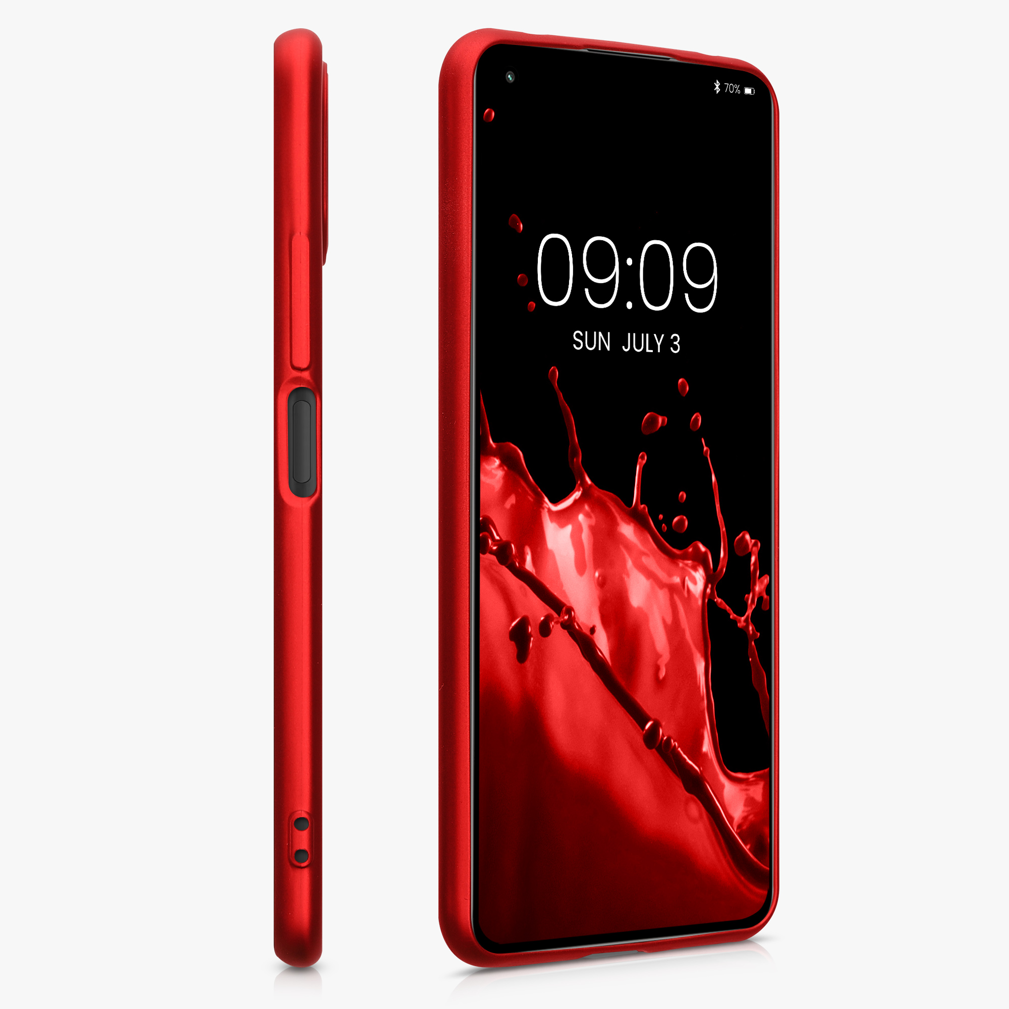 Metalický kryt na mobil Xiaomi 11 Lite NE metalicky tmavě červený
