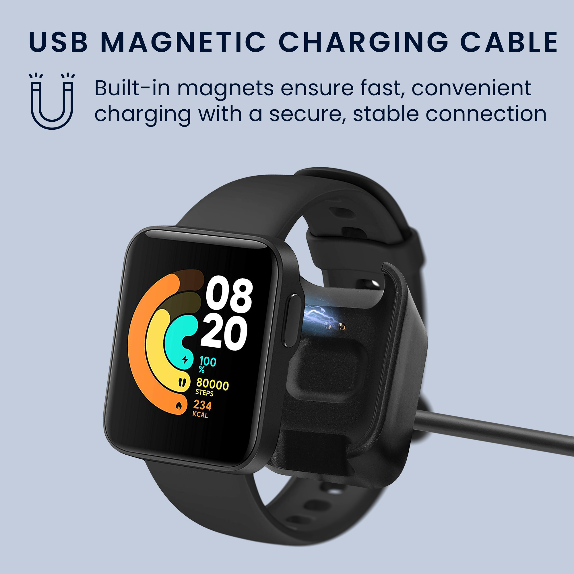 Nabíjecí kabel kwmobile pro Xiaomi Mi Watch Lite / Redmi Watch - Černá