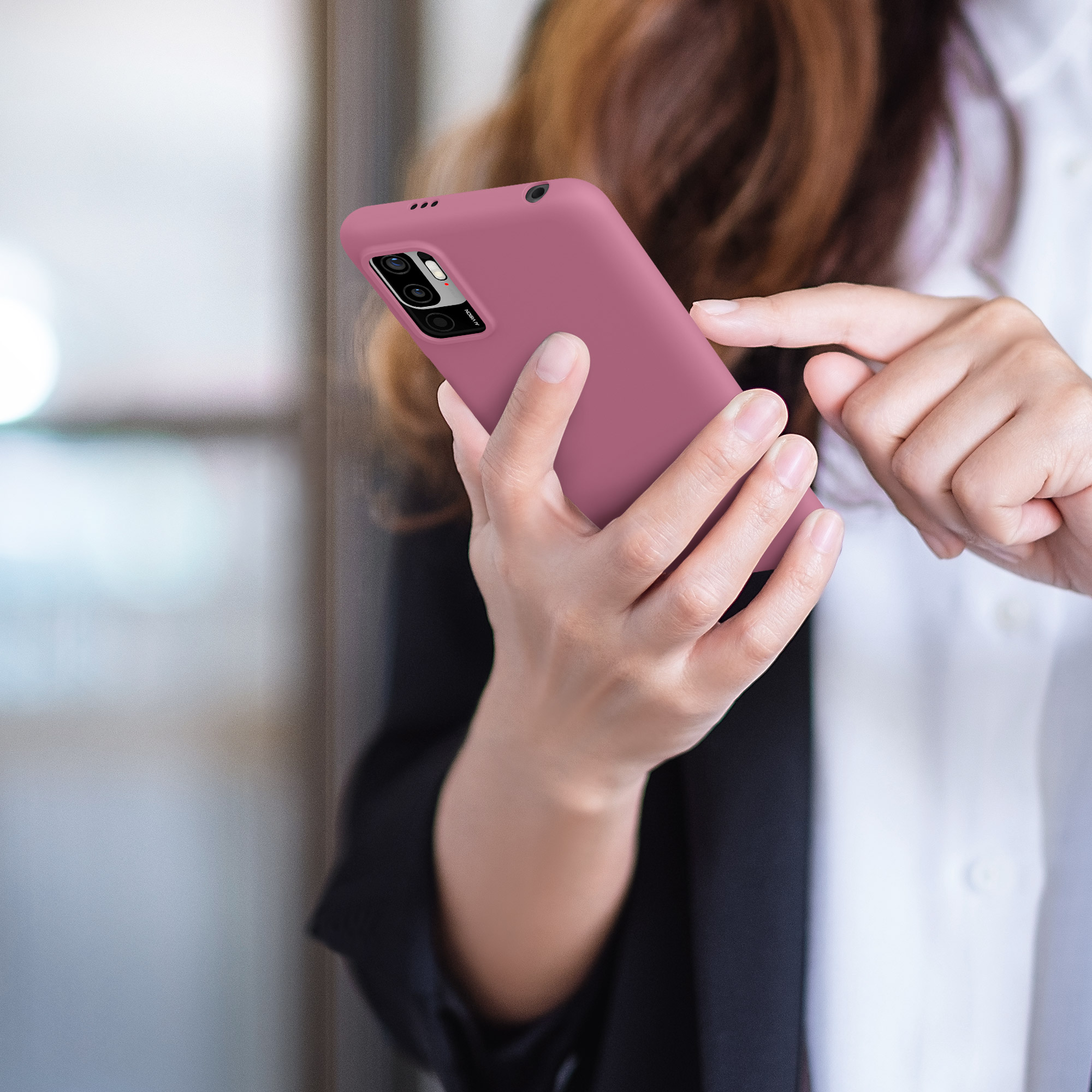 Kryt Xiaomi Redmi Note 10 5G silikonový TPU červená kwmobile