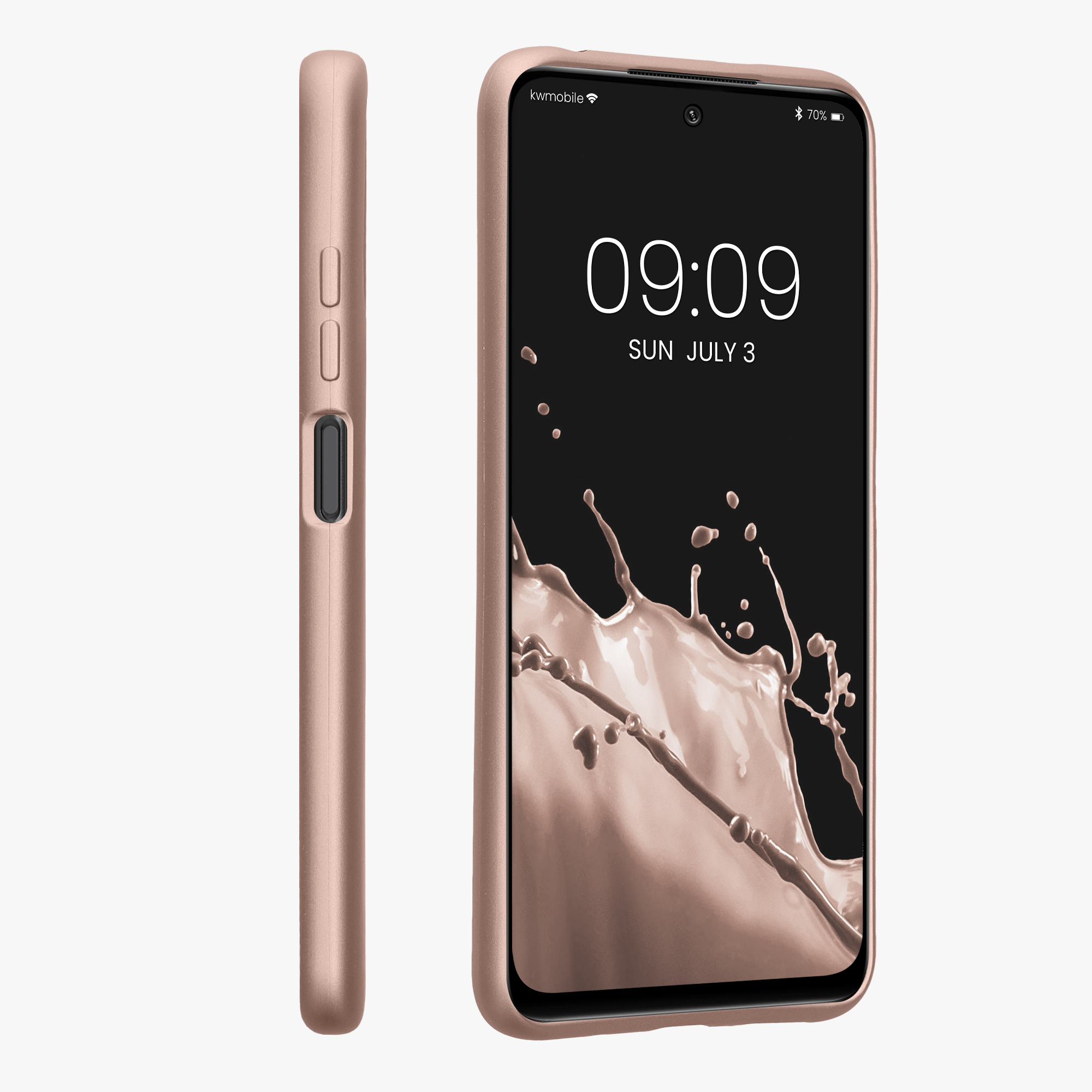 Kryt Xiaomi Redmi Note 10 5G metalický TPU metalická růžovo-zlatá kwmobile