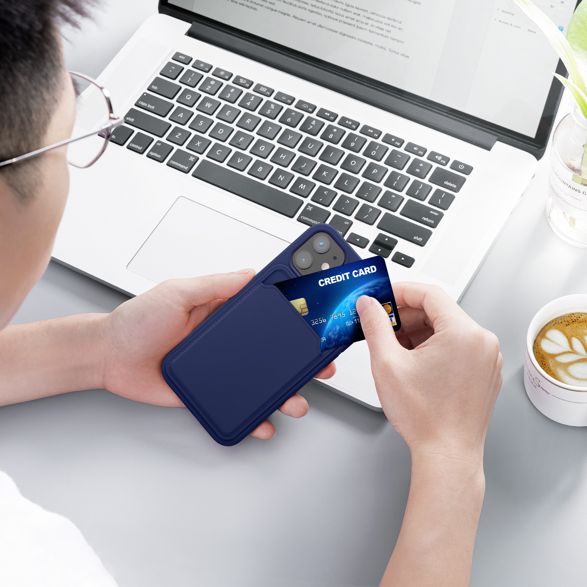 Kryt s přihrádkou kwmobile pro iPhone 12 mini - dark Blue