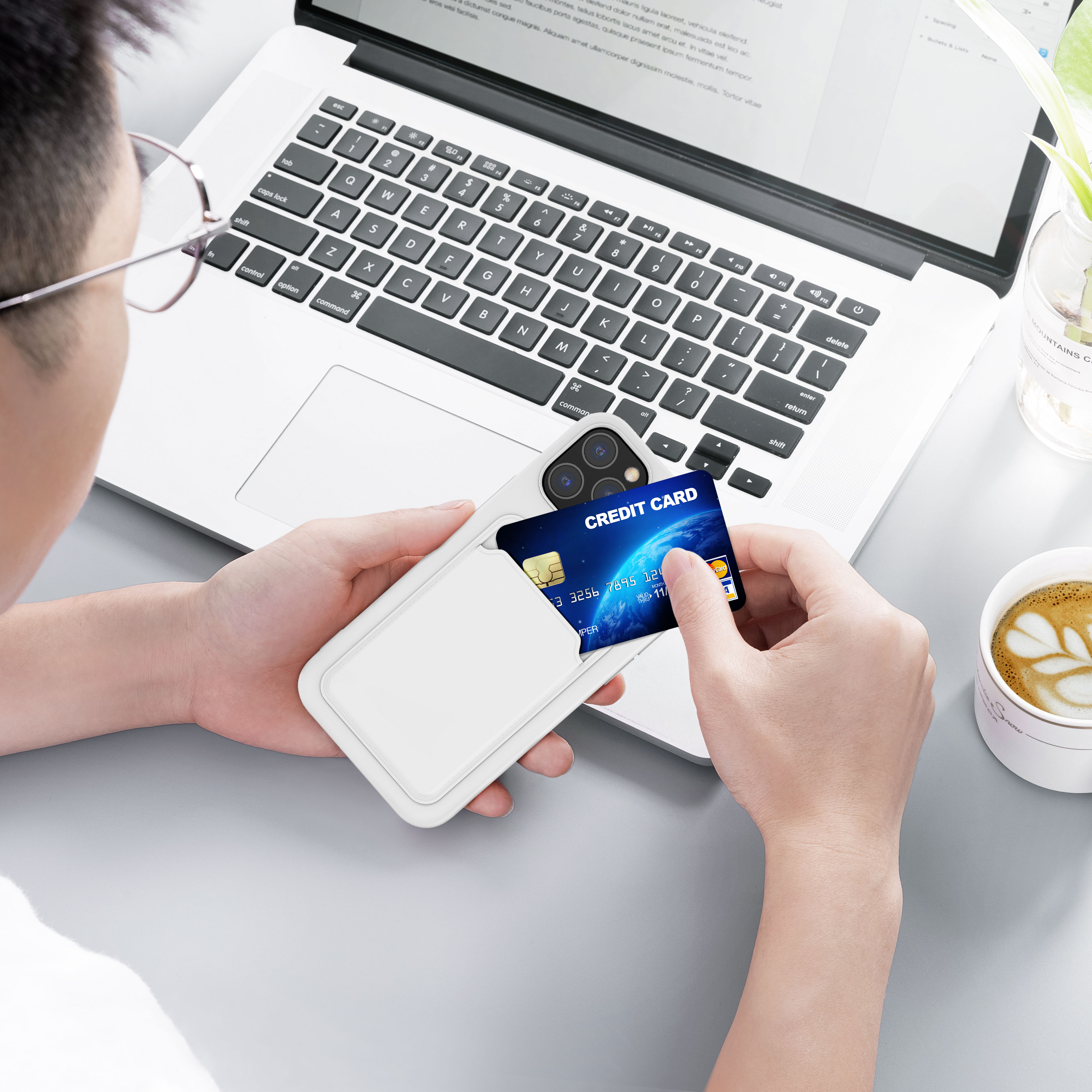 Kryt s přihrádkou kwmobile pro iPhone 12 / iPhone 12 Pro - bílá matná